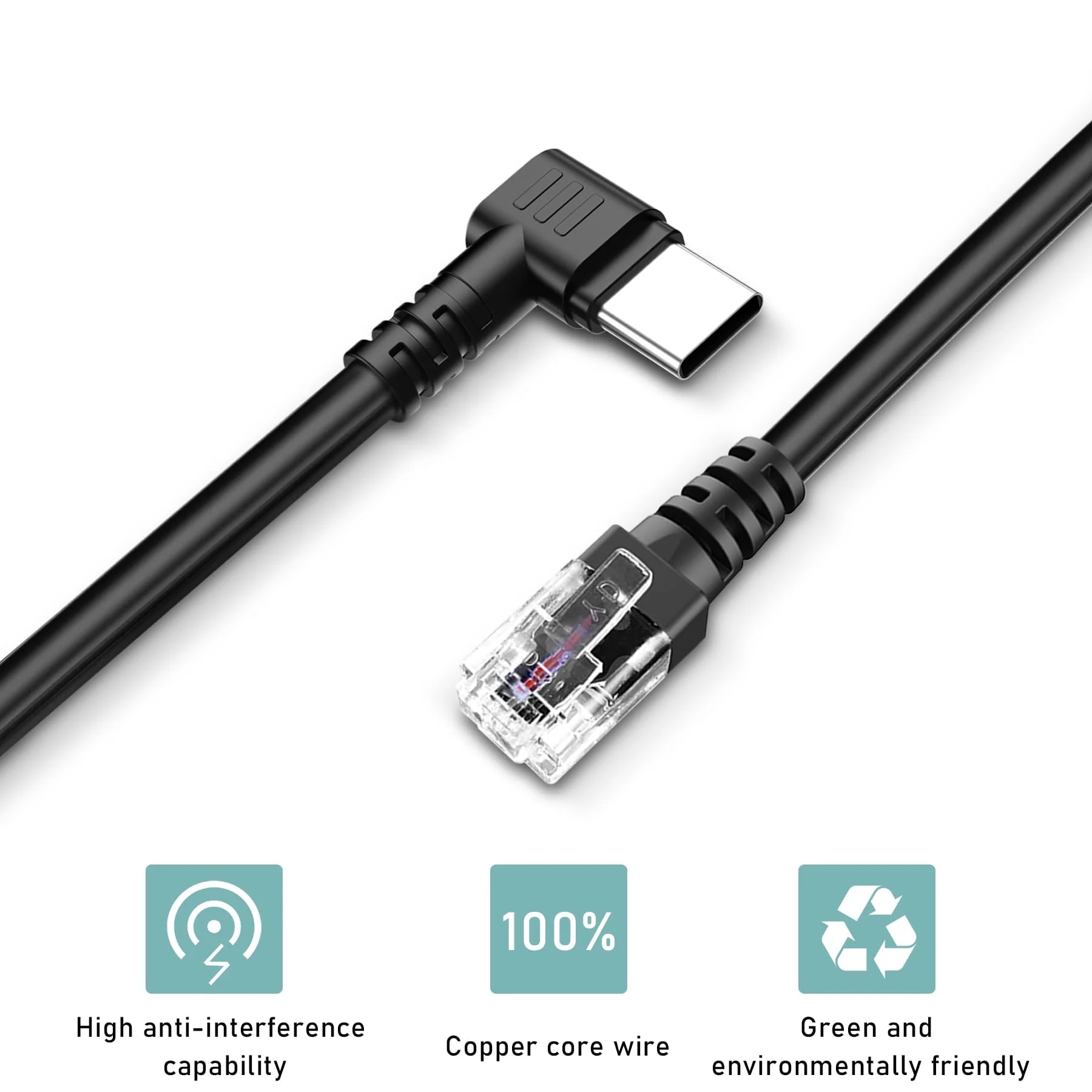 Radar Detector Cable,USB-C to RJ11 Plug Cable,use for Uniden R1 R3 R7 Beltronics Cobra Whistler Escort MAX360 Passport 9500i Radenso XP etc Replacement Radar Detector Cable 6.56ft RJ11-6.56FT - Image 2