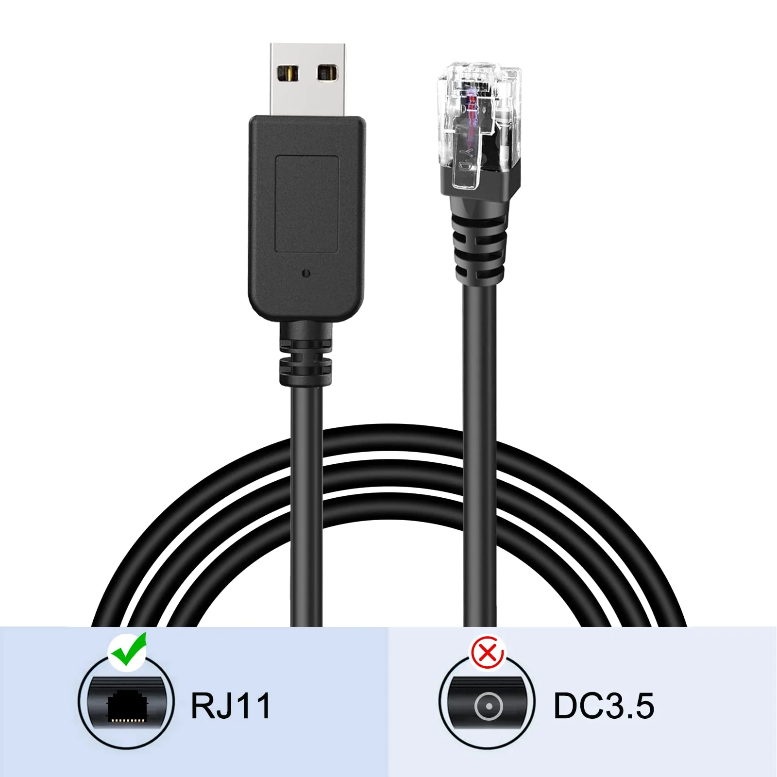 Radar Detector Cable, USB to RJ11 Plug Cable,for Escort Radenso XP Uniden Beltronics Cobra Whistler Radar Detector,Replacement Power Cable for Radar Detectors (RJ11-3.3ft) RJ11-3.3ft - Image 4