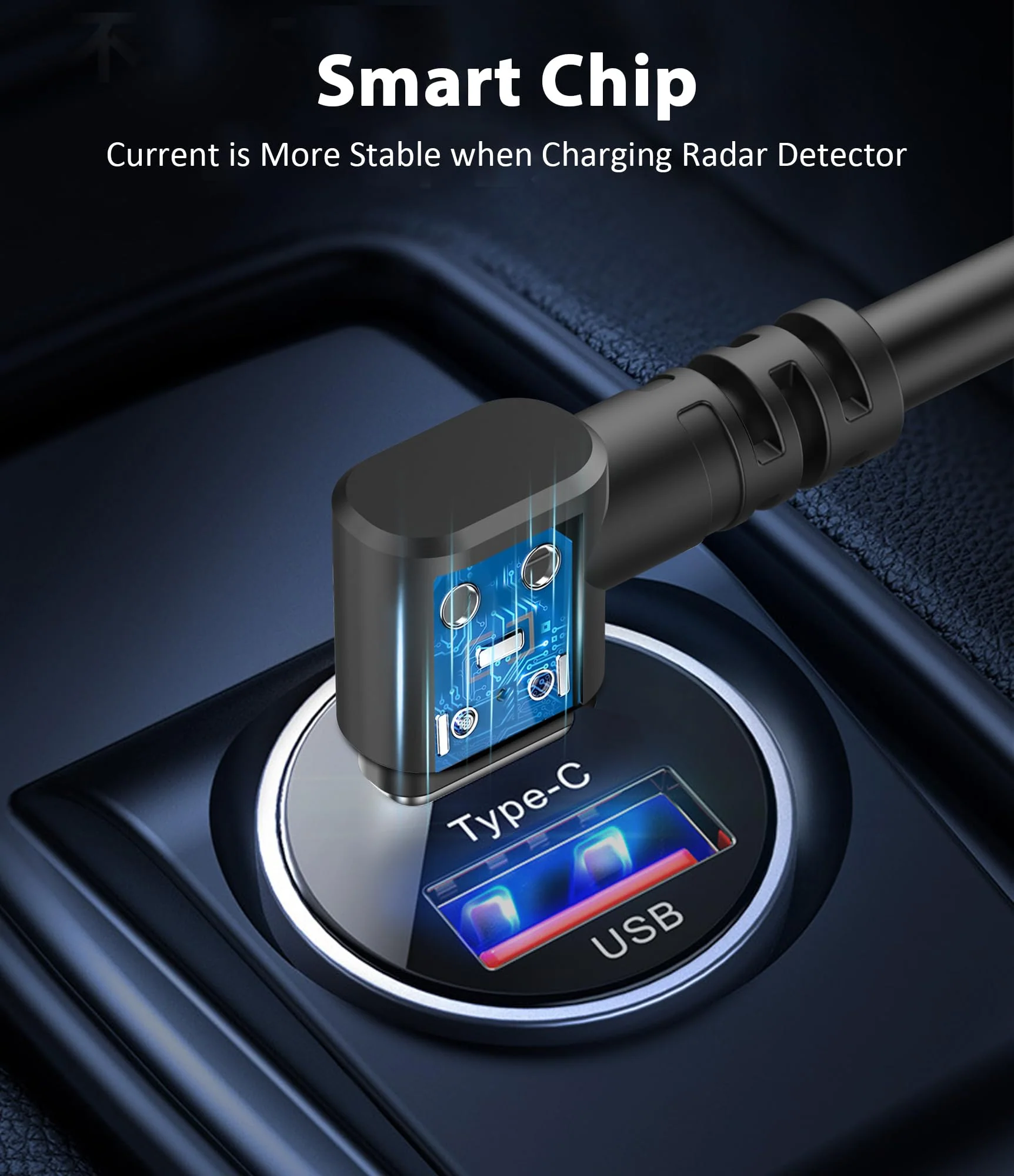 Radar Detector Cable with USB C to RJ11 Plug,Power Cable for Radar Detectors,USB 5V-12V Power Cable,for Escort Uniden Radenso XP Beltronics Cobra Whistler Radar Detector(RJ11-6.56FT) RJ11-6.56FT - Image 2