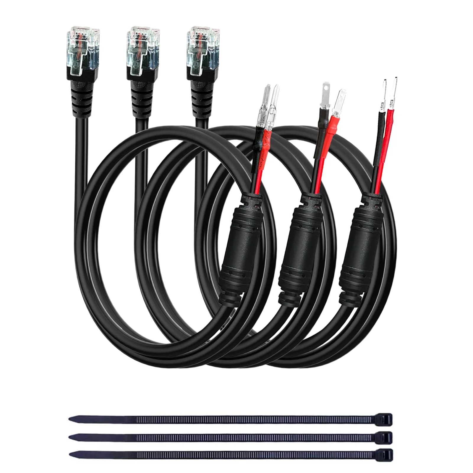 Radar Detector Hardwire Power Cord, Rearview Mirror Plug Cable, with Inline Fuse Holder,Suitable for Escort Beltronics Valentine One Cobra Whistler Radar Detector,3-Piece Set,17.7'' (RJ11) RJ11-17.7in