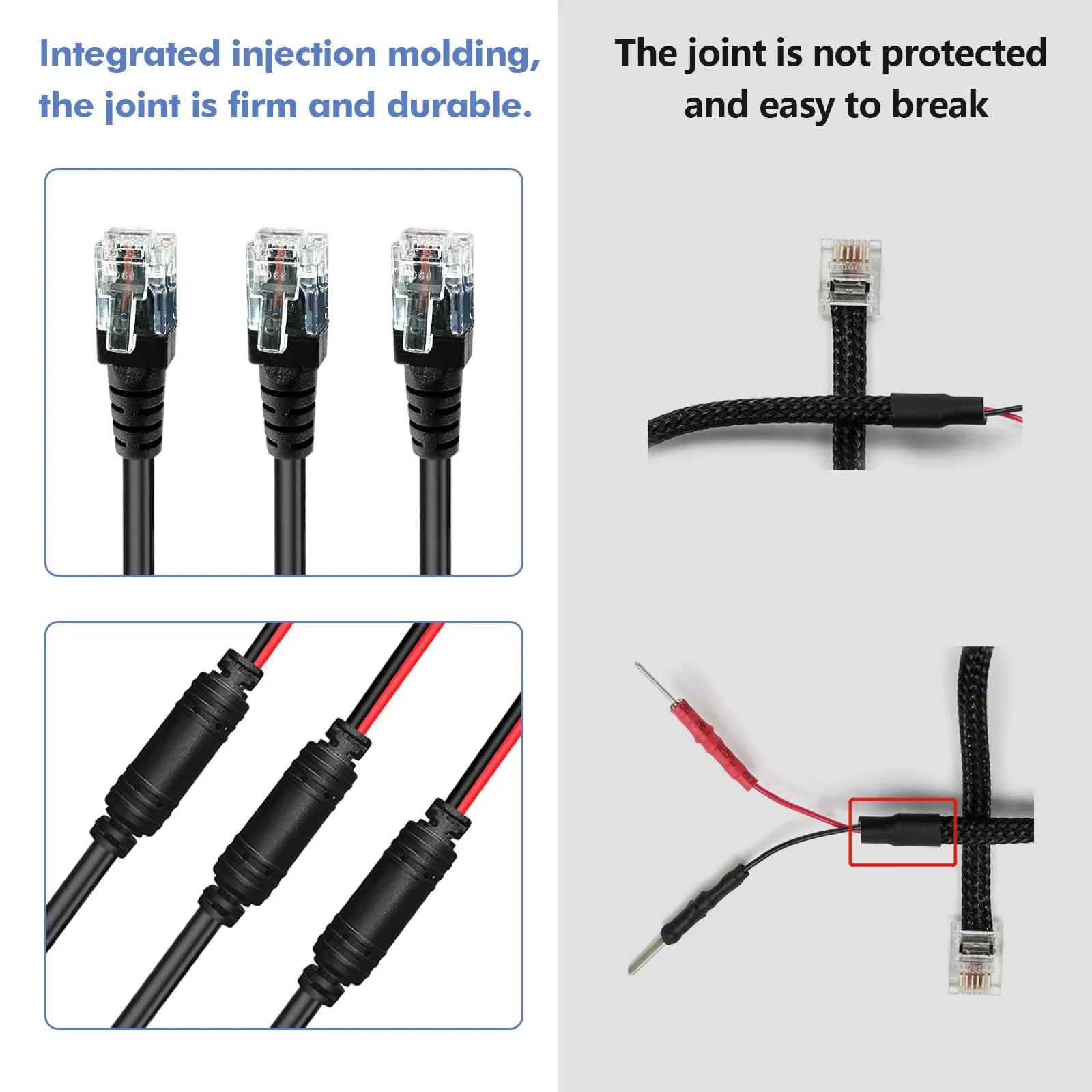 Radar Detector Hardwire Power Cord, Rearview Mirror Plug Cable, with Inline Fuse Holder,Suitable for Escort Beltronics Valentine One Cobra Whistler Radar Detector,3-Piece Set,17.7'' (RJ11) RJ11-17.7in - Image 6