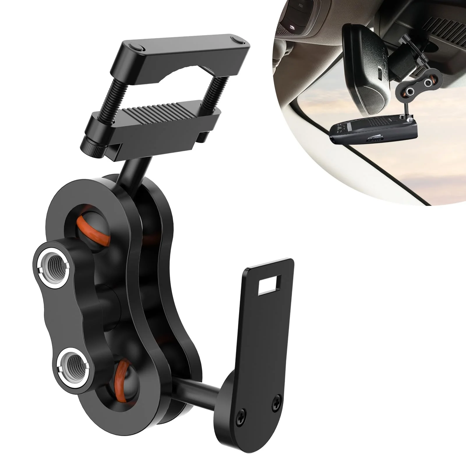 Radar Detector Mount, Rearview Mirror Rod Radar Mounting Base, Suitable for Uniden Radar Models