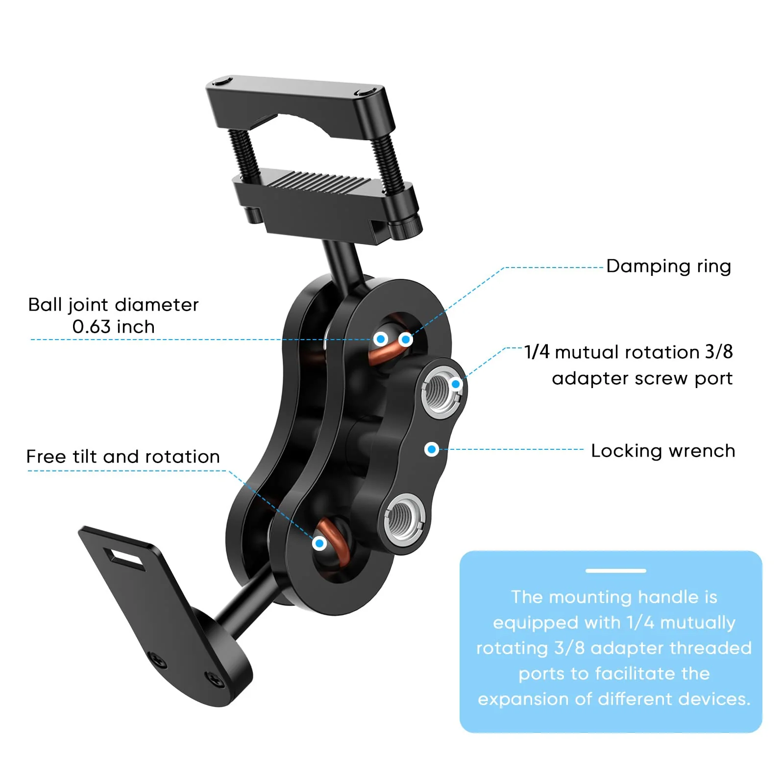 Radar Detector Mount, Rearview Mirror Rod Radar Mounting Base, Suitable for Uniden Radar Models - Image 4