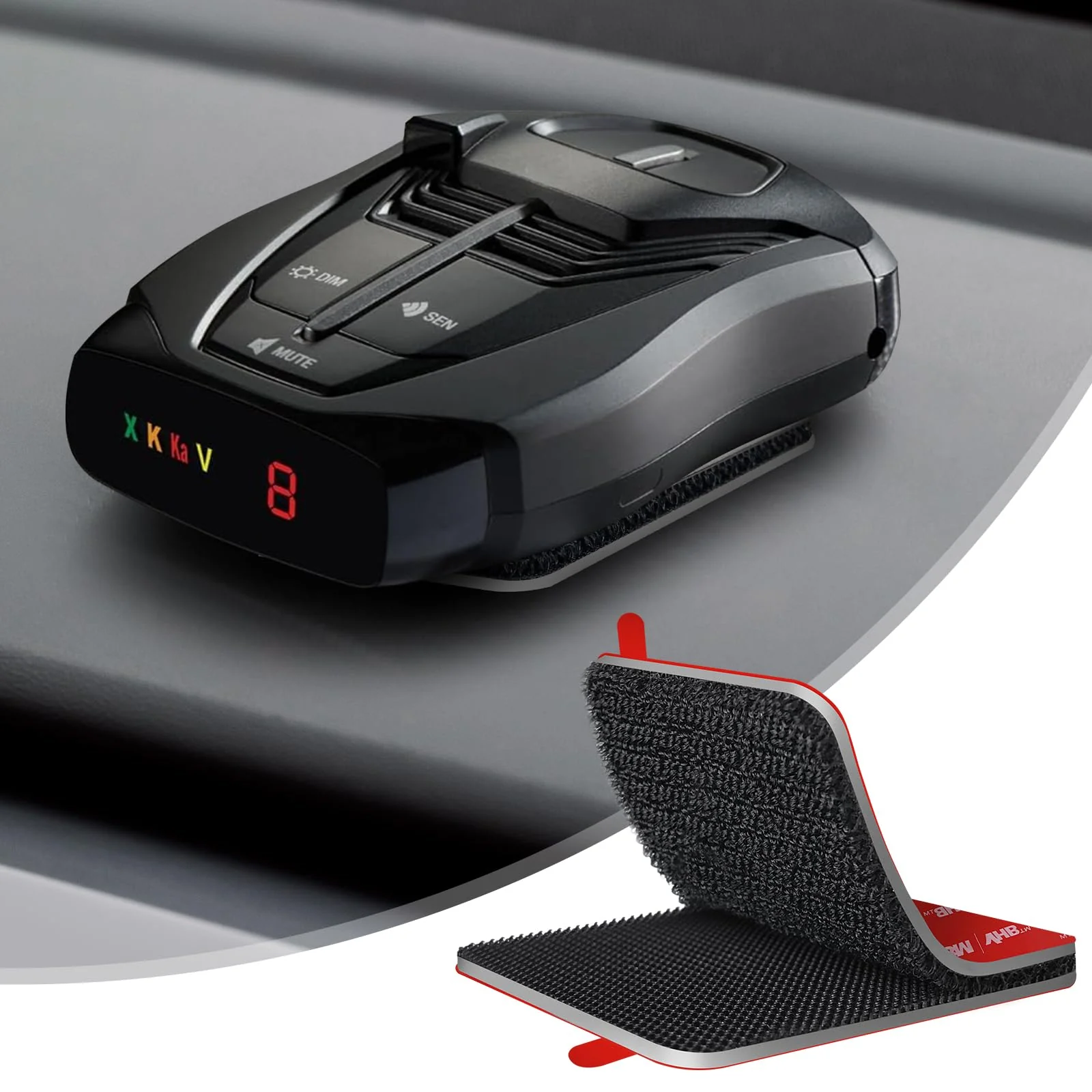 Radar Detector Mount with Strong Adhesive, Tool-Free Installation, Heat Resistant up to 248°F, Compatible with Cobra RAD Series (350, 380, 450, 480i, 700i), Uniden R1, R3, R7, and More 1