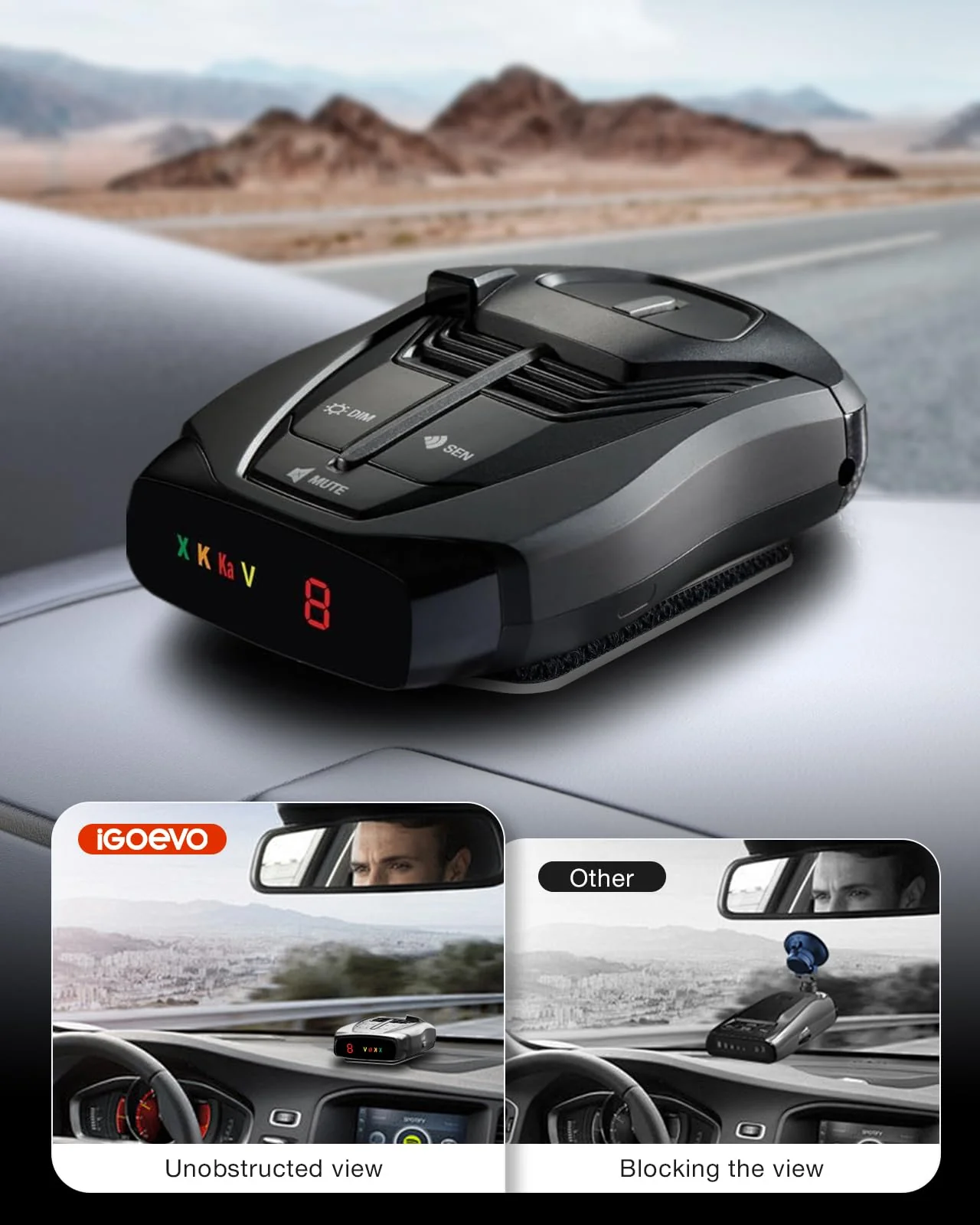 Radar Detector Mount with Strong Adhesive, Tool-Free Installation, Heat Resistant up to 248°F, Compatible with Cobra RAD Series (350, 380, 450, 480i, 700i), Uniden R1, R3, R7, and More 1 - Image 2