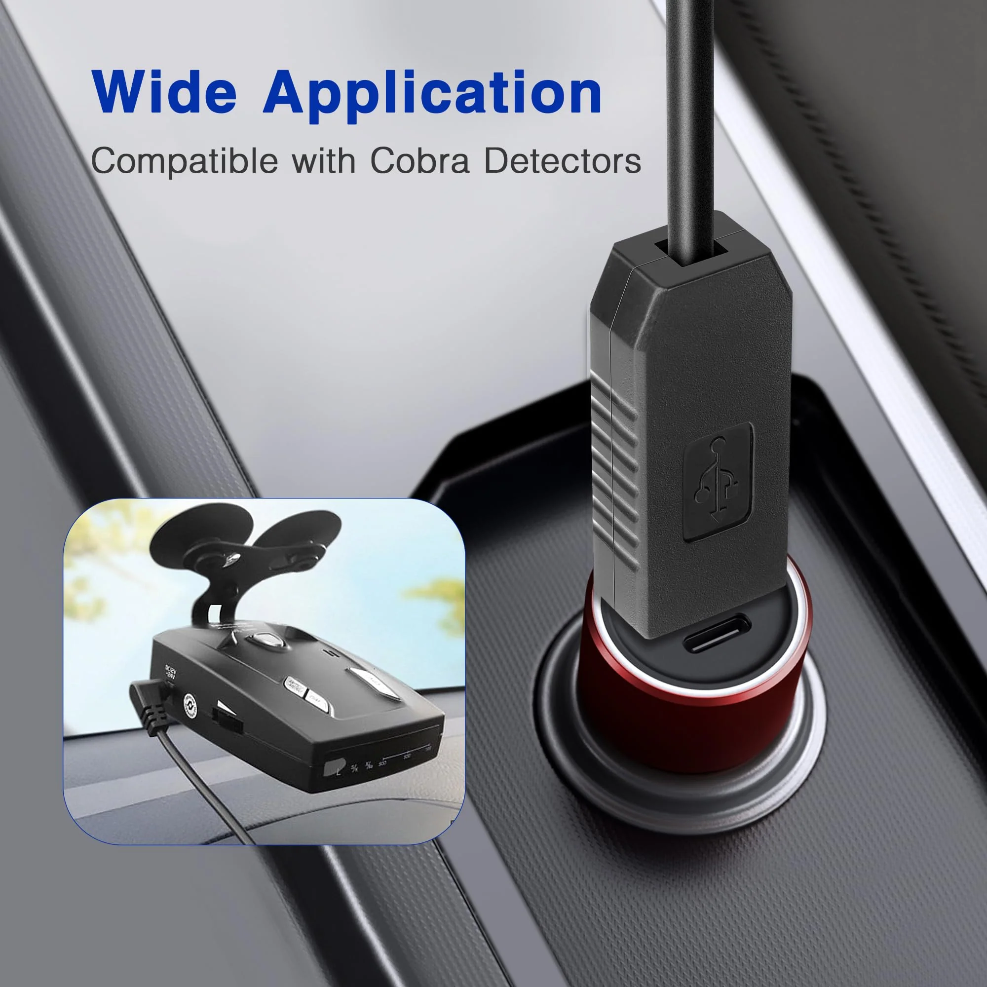 Radar Detector Power Cable for Cobra RAD350 380 450 480i 700i XRS9370 955 5300 9940 SPX 5300 5521 7700 ESR700 ESD737 767 SLR Vendetta 500,Power Cord for Cobra,Car Replacement Charging Cable 3.3ft DC3.5-3.3FT - Image 6
