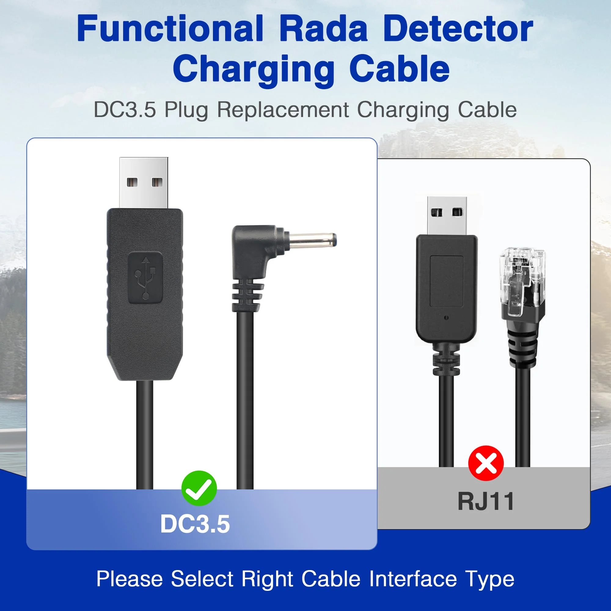 Radar Detector Power Cable for Cobra RAD350 380 450 480i 700i XRS9370 955 5300 9940 SPX 5300 5521 7700 ESR700 ESD737 767 SLR Vendetta 500,Power Cord for Cobra,Car Replacement Charging Cable 6.56ft DC3.5-6.56FT - Image 5