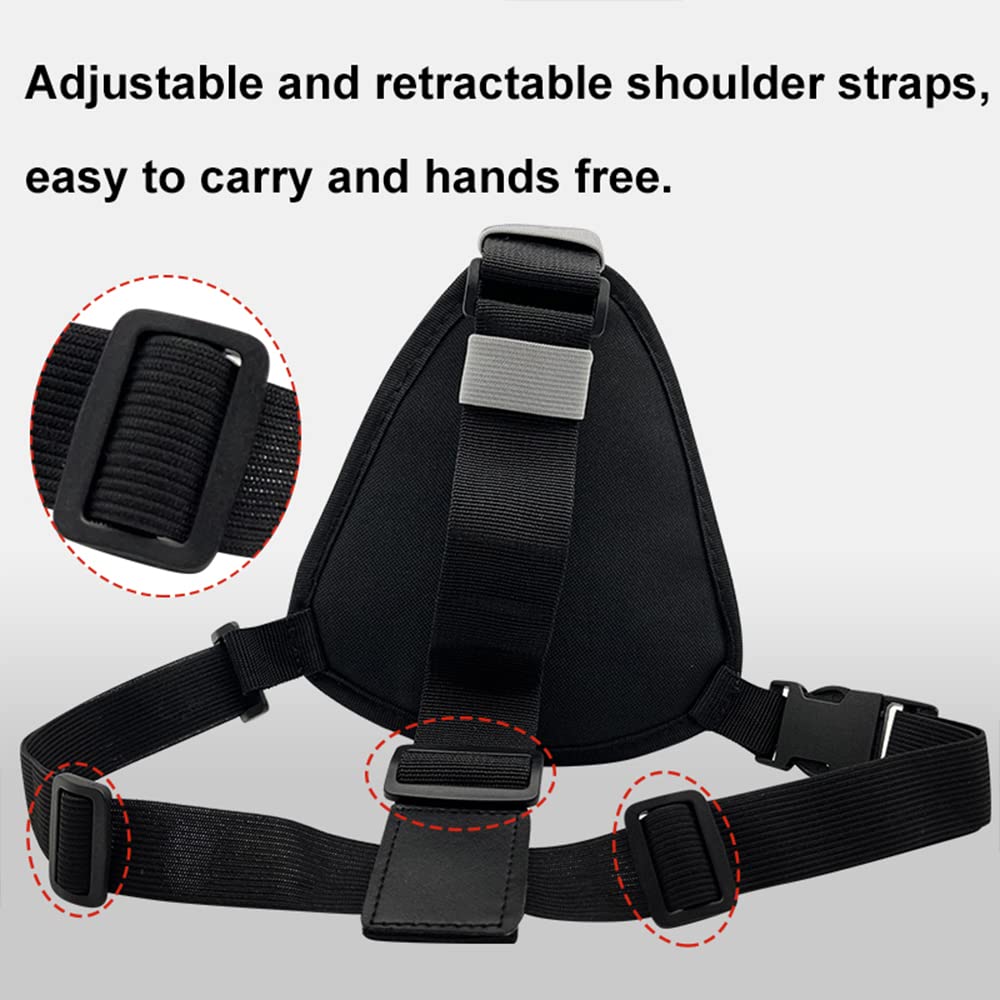 Radio Chest Harness Shoulder Radio Holster Chest Pack Adjustable Single Radio Pouch Two-Way Radio Holster for Motorola Radios and BAOFENG Walkie Talkies etc. Black-1pack - Image 6