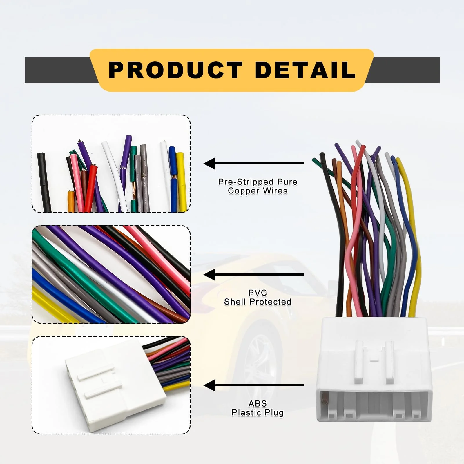 Radio Wiring Harness Connector, Antenna Adapter Compatible with 2007-2019 Nissan/2008-2013 Infiniti/2008-2013 Subaru w/Antenna Adapter Install Aftermarket Stereo CD Receiver Cable Connector Kit - Image 3