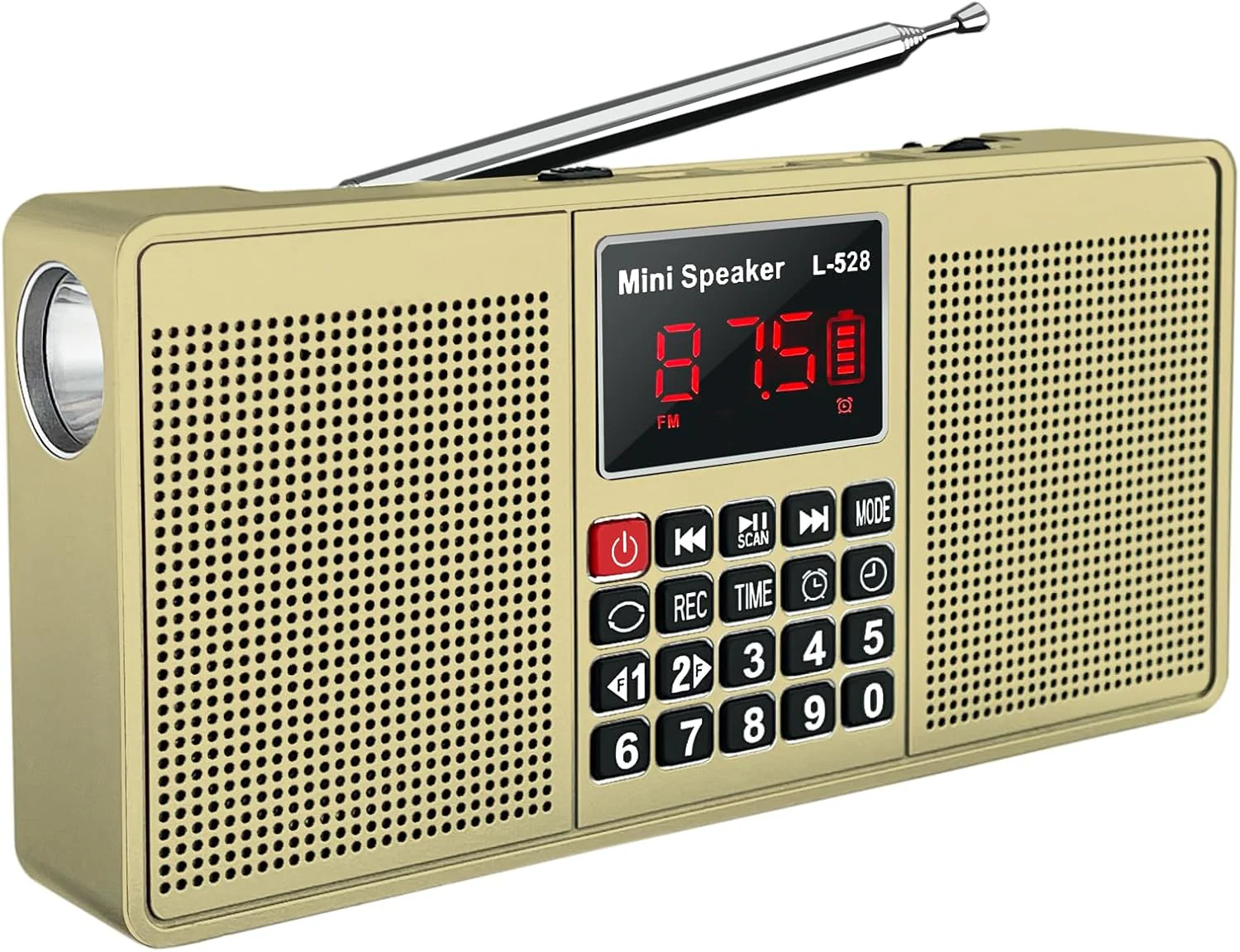 Radios Portable AM FM Bluetooth/Micro SD Card/USB Flash Drive MP3 Playback Dual Speakers and Emergency Flashlight Battery Operated Small Radio Suitable for Home and Outdoor Camping Essentials