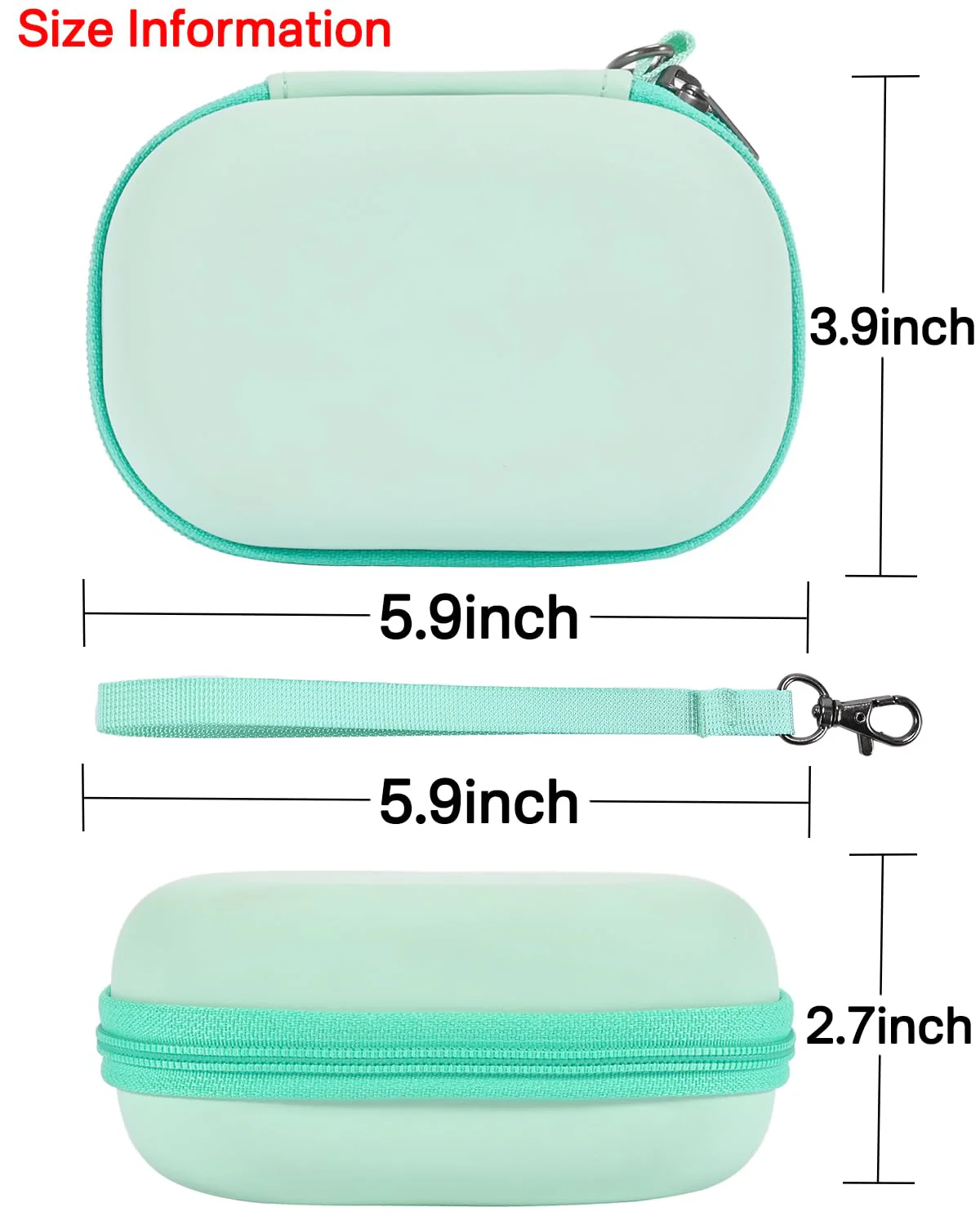 RAIACE Hard Travel Storage Case Compatible with SUPVAN E10 Mini Label Printer, Mesh Pocket for Label Paper, Cables and accessories. - Green - Image 5