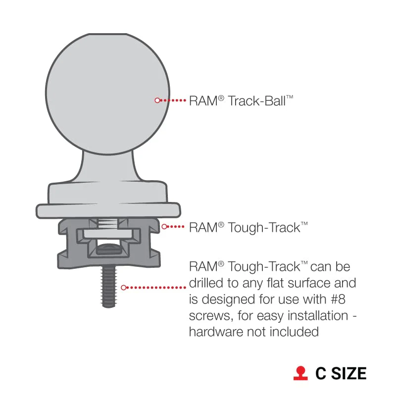 RAM MOUNTS Track Ball with T-Bolt Attachment RAP-354U-TRA1 with C Size 1.5" Ball - Image 7