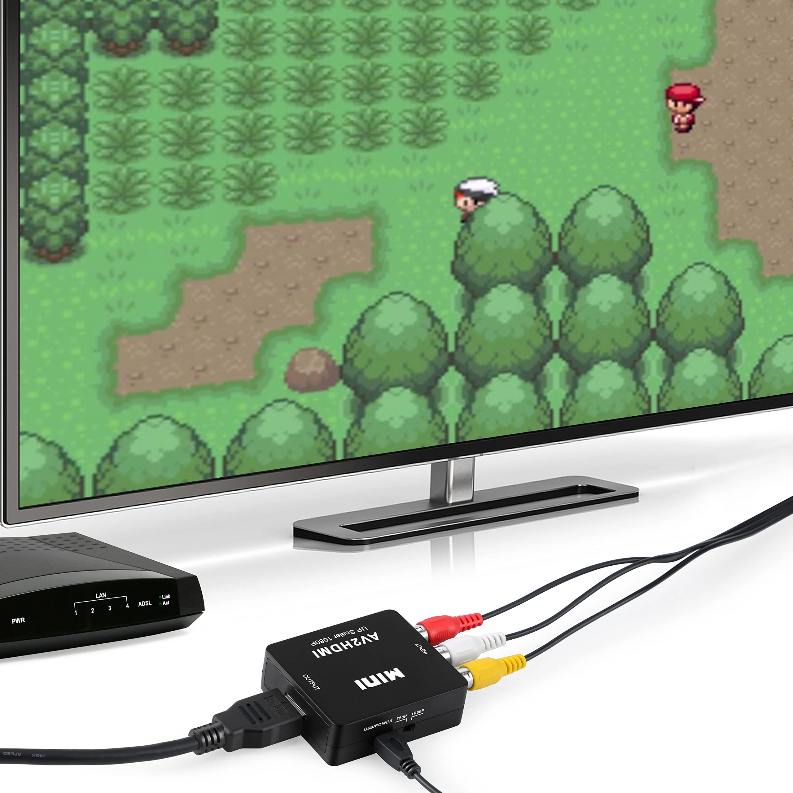 RCA to HDMI Converter, 1080P Mini RCA Composite CVBS Video Audio Supporting PAL/NTSC for TV/PC/ PS3/ STB/Xbox VHS/VCR/Blue-Ray DVD Players (RCA Adapter+HDMI Cable) 2 in 1 - Image 4