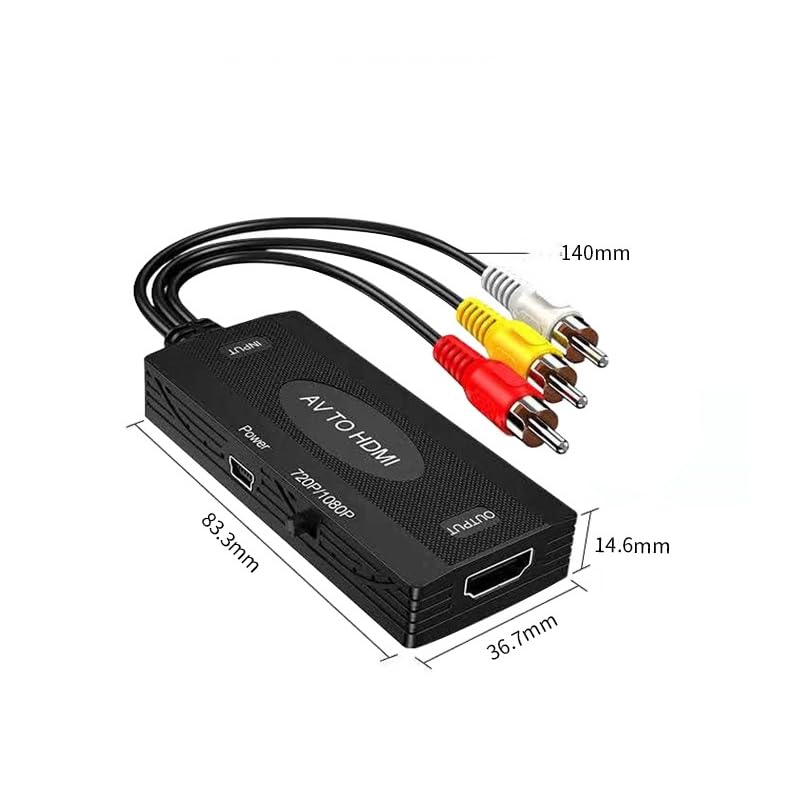 RCA to HDMI Converter, AV to HDMI Adapter Support 1080P PAL/NTSC Composite Video Audio Converter Adapter for WII, PS one, PS2, PS3, STB, Xbox - Image 6