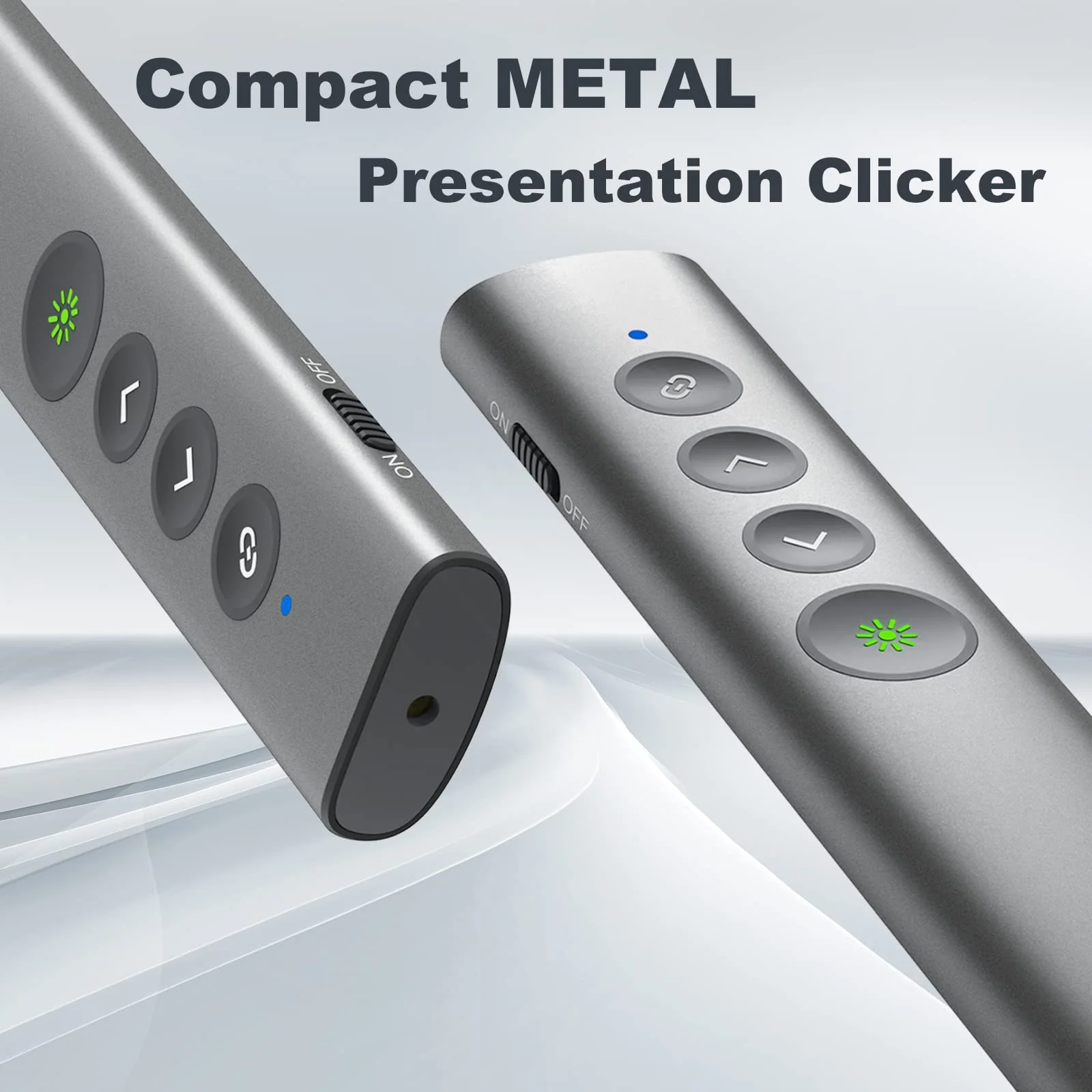 Rechargeable Green Laser Pointer for Presentation, Clicker for PowerPoint Presentations, USB-C/A Power Point Clicker, Wireless Presenter Remote for Computer/Mac/PPT/Google Slide Advancer Metal 02 Green Laser - Image 3