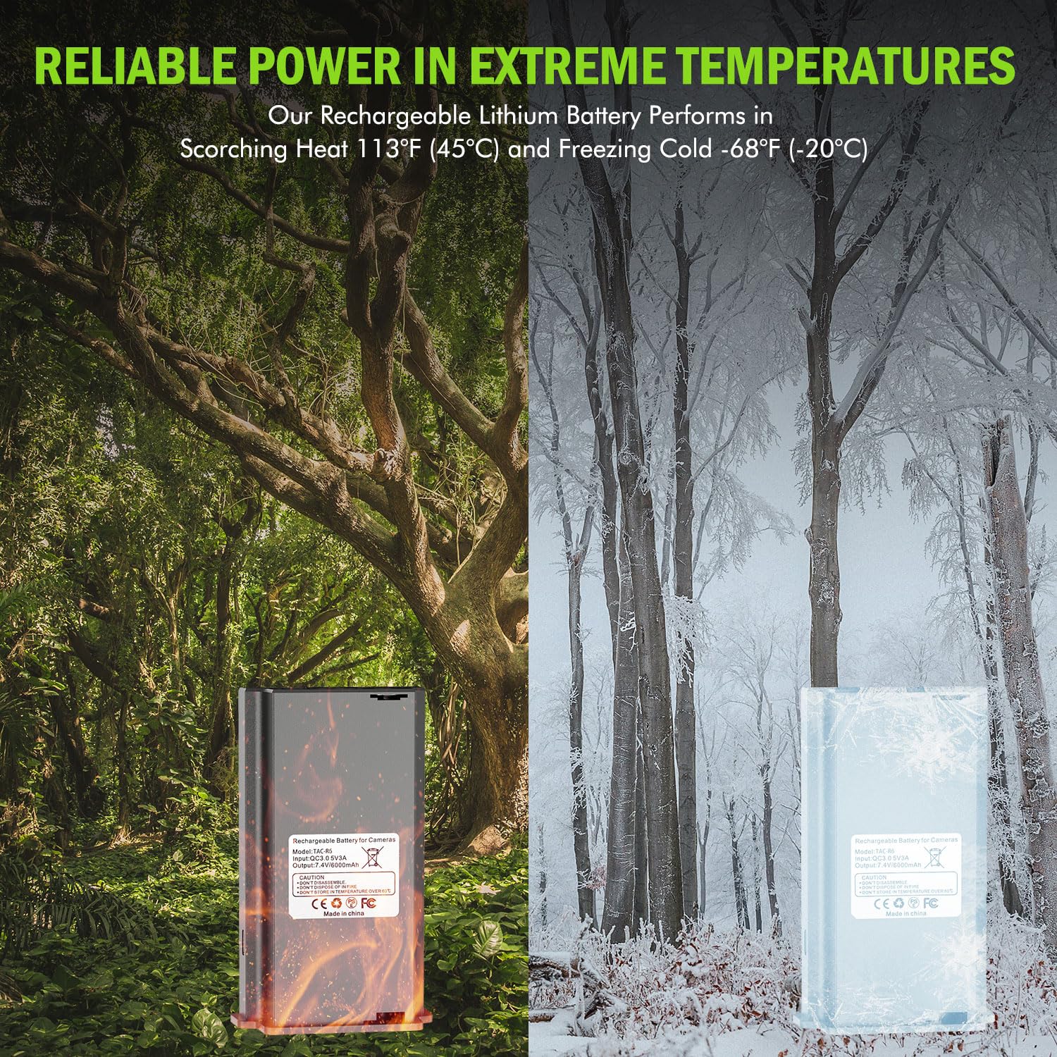 Rechargeable Lipo Lithium Battery Pack Trail Camera Battery Compatible with Reveal Hunting Camera X, X Pro, Pro 3.0, X Gen 2.0 3.0, XB, SK (Pack of 2, 6000mAh) Pack of 2 - Image 2