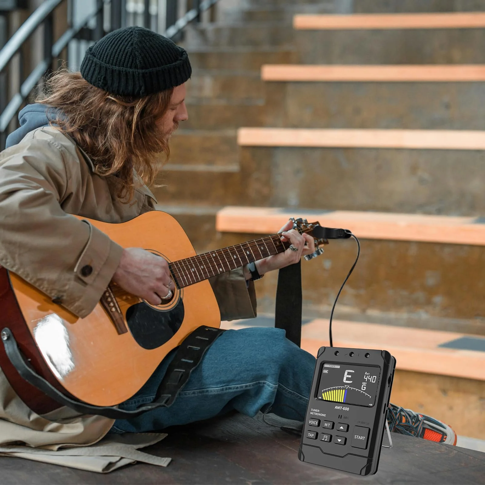 Rechargeable Metronome Tuner Combo for Guitar, Bass, Piano,Drum,Violin and Orchestral Instruments,Precision Tuning,Multiple Rhythm Modes,Three Beat Tones & Human Voice Count,8+ Hours Runtime - Image 2