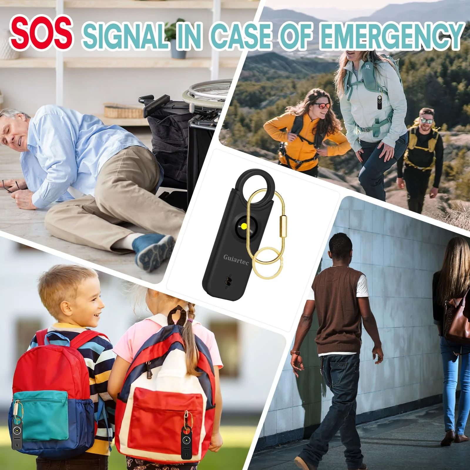 Rechargeable Personal Safety Alarm for Women, 135 dB Loud Self Defense Keychain Siren with LED Strobe Light, Personal Emergency Security Safe Devices Key Chain Alarms for Women Kids Elderly (Black) Black - Image 6