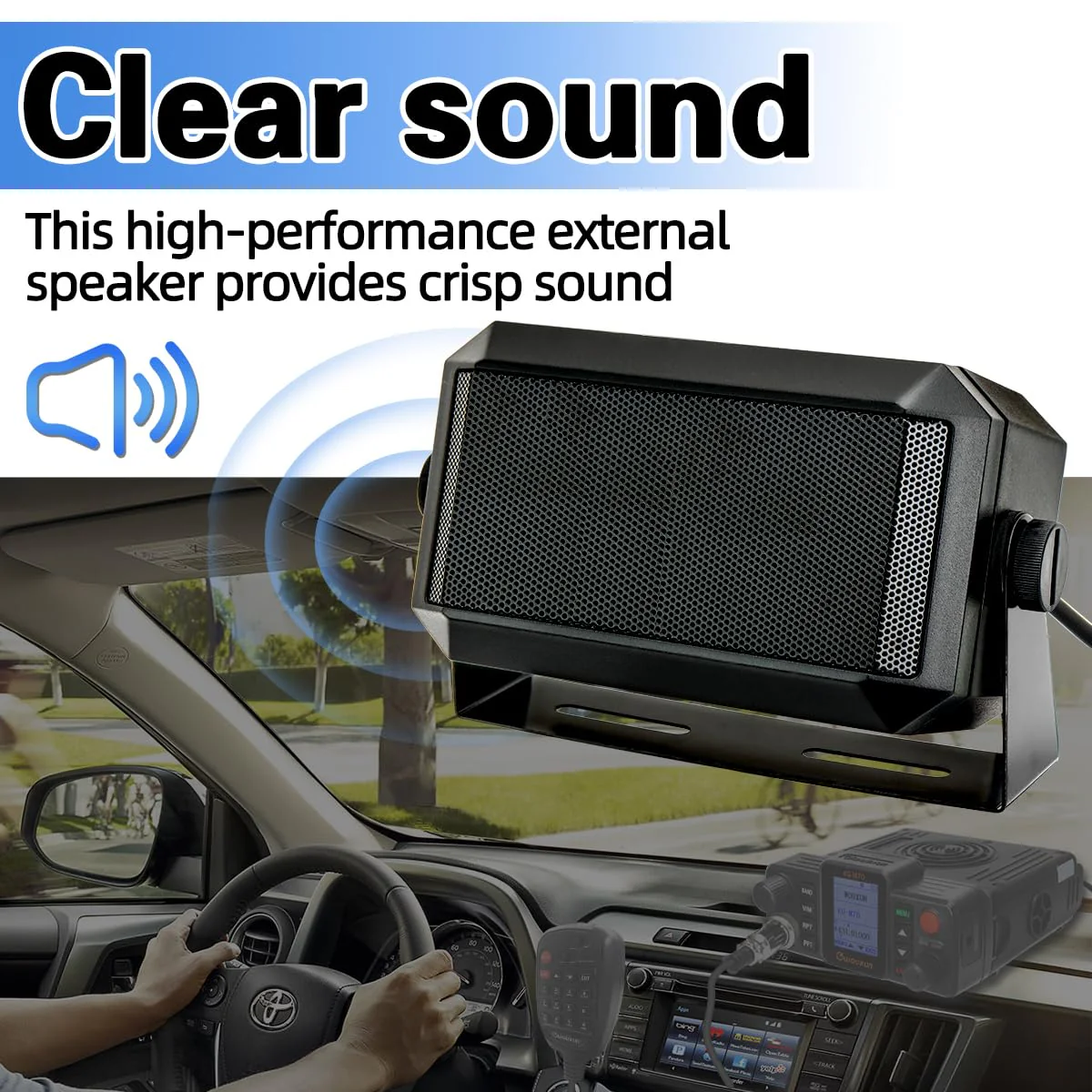 Rectangular External Communications Speaker/CB Radio Speaker for Ham Radio, CB Speaker External Scanners for All 3.5mm Audio Plug CB Radios and Mobile Radio - Image 2