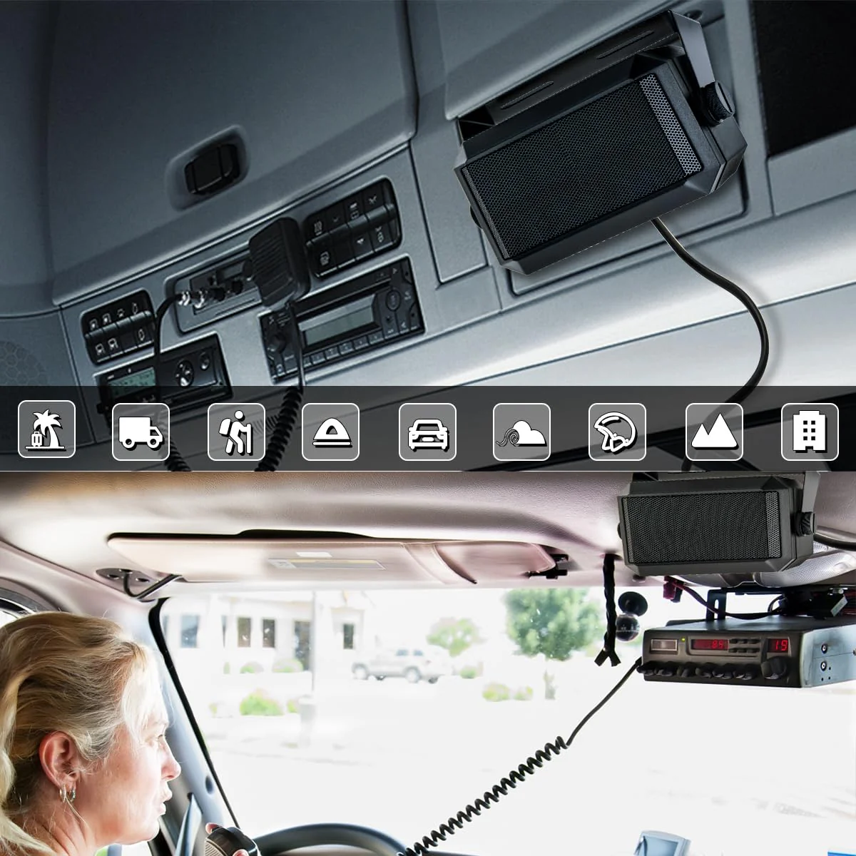 Rectangular External Communications Speaker/CB Radio Speaker for Ham Radio, CB Speaker External Scanners for All 3.5mm Audio Plug CB Radios and Mobile Radio - Image 3