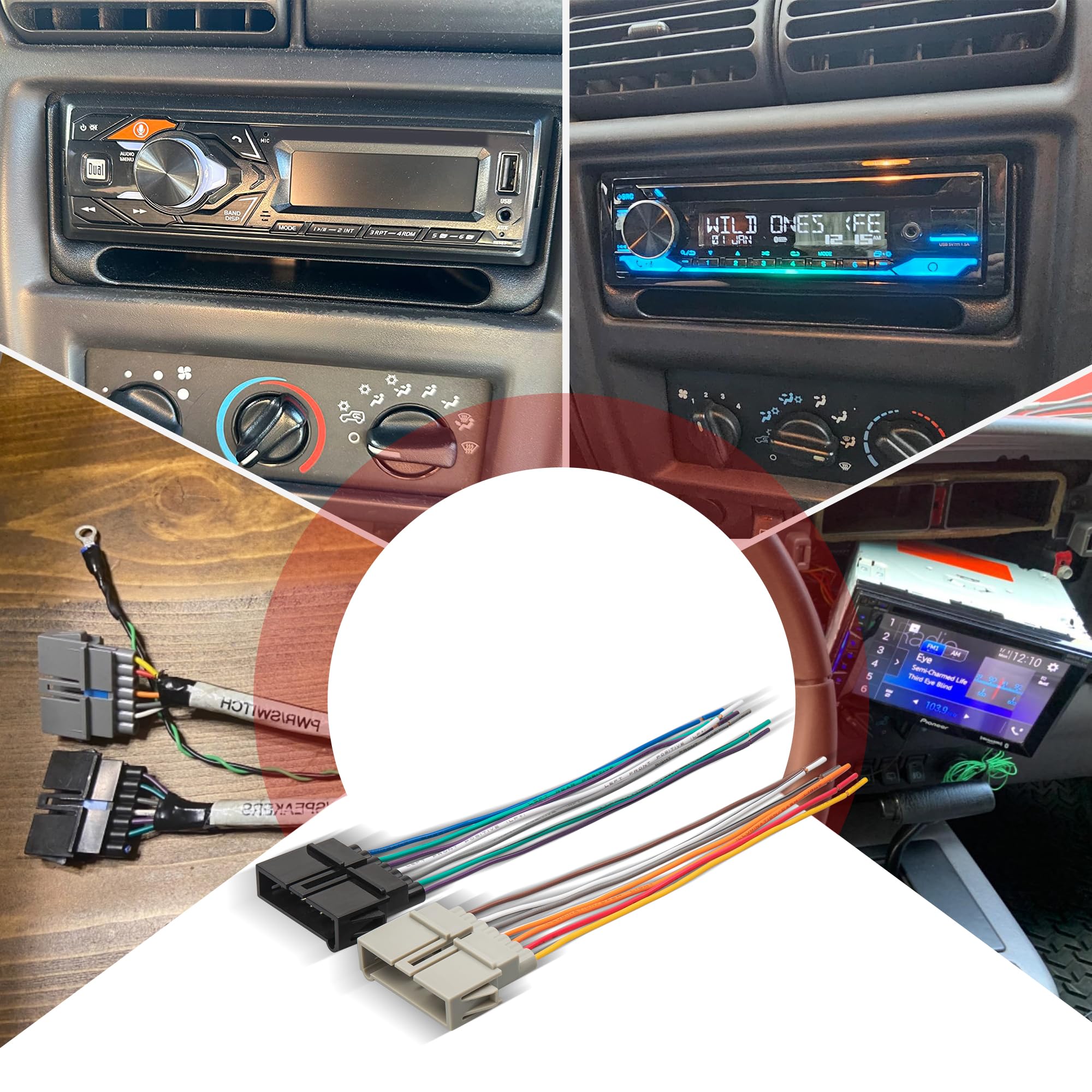 RED WOLF Car Radio Wire Harness Replacement for Jeep Cherokee 1997-2001, 1999 Chrysler 300m 1999-2001, Dodge Neon 1995-2001 Install Aftermarket Stereo Wiring Cable Connector Adapter Plug - Image 4