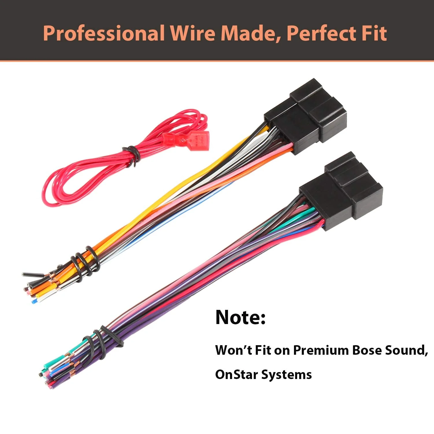 RED WOLF Compatible with 2006-2017 Chevy GMC Express Savana Buick Factory Radio Stereo Replacement Wire Harness Updated - Image 3