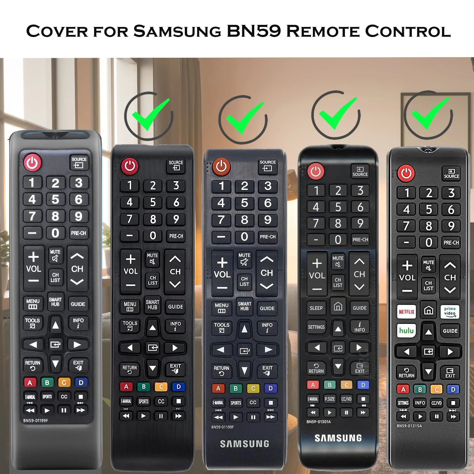 Remote case for Samsung TV Controller, Silicone Remote Cover for BN59-01199F Samsung Remote Control, Smart TV Remote Skin Sleeve Black - Image 7