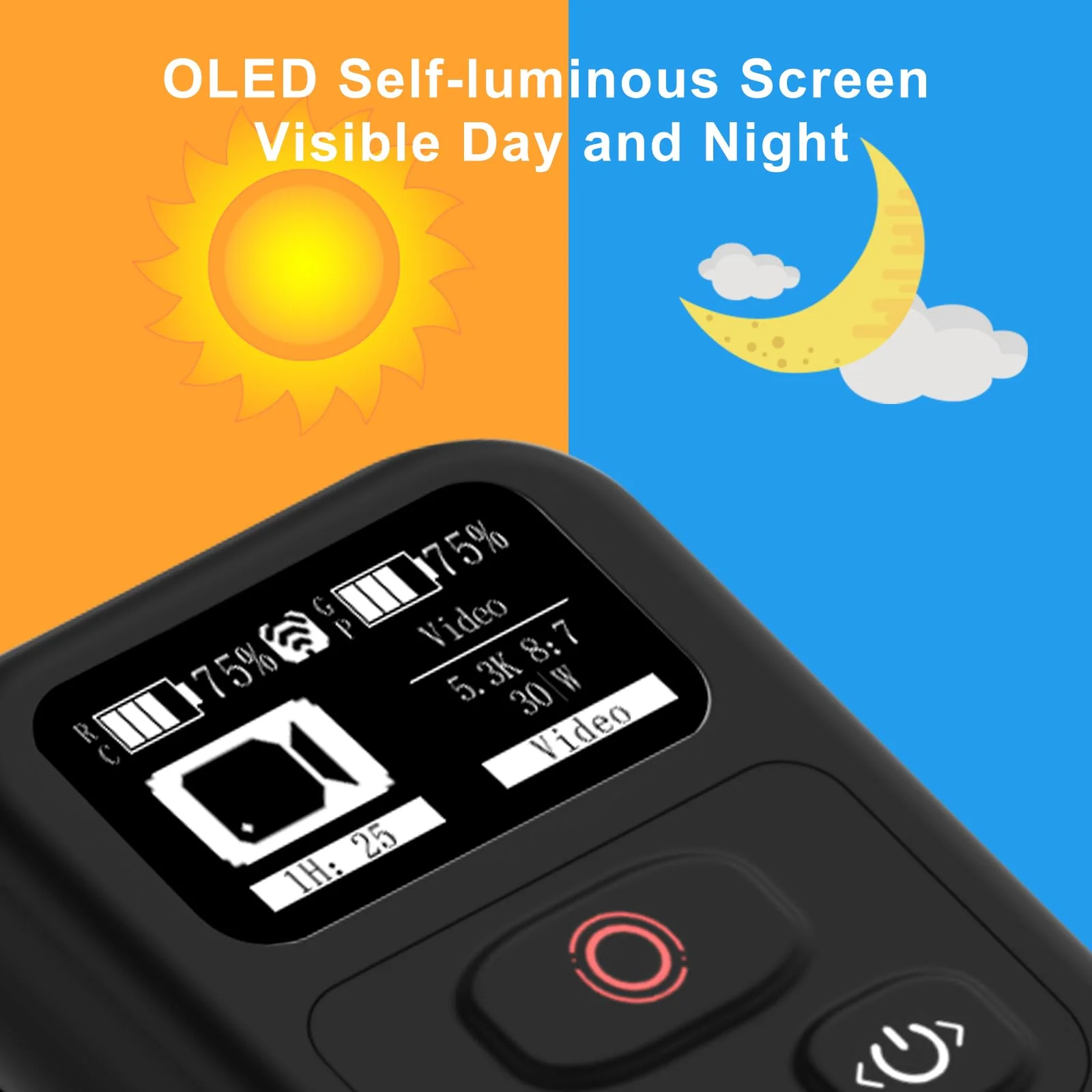Remote Control Accessories for GoPro Hero Black 12/11/11Mini/10/9/8/Max,Wireless 269FT Remote Control Range OLED Display - Image 7