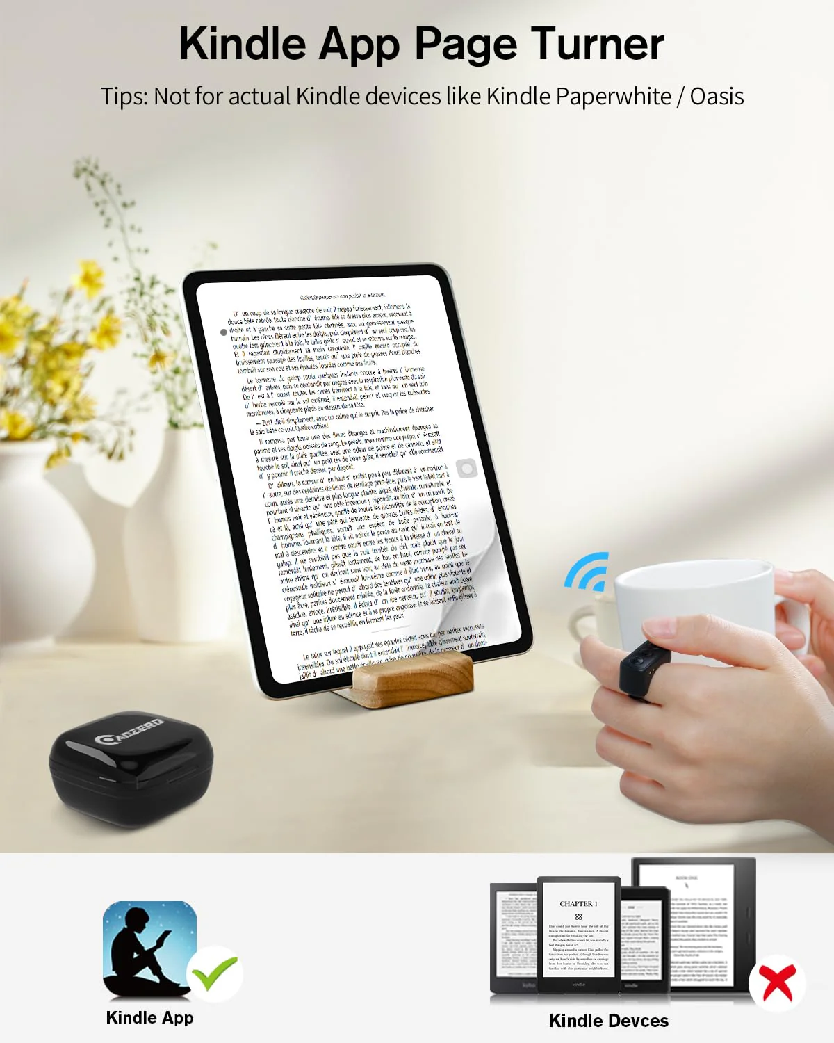 Remote Control for TikTok, Bluetooth Scrolling Ring for TIK Tok, Page Turner for Kindle App, Wireless Camera Remote Shutter for iPhone iPad Android -Black(Not for Kindle Devices) Black - Image 4