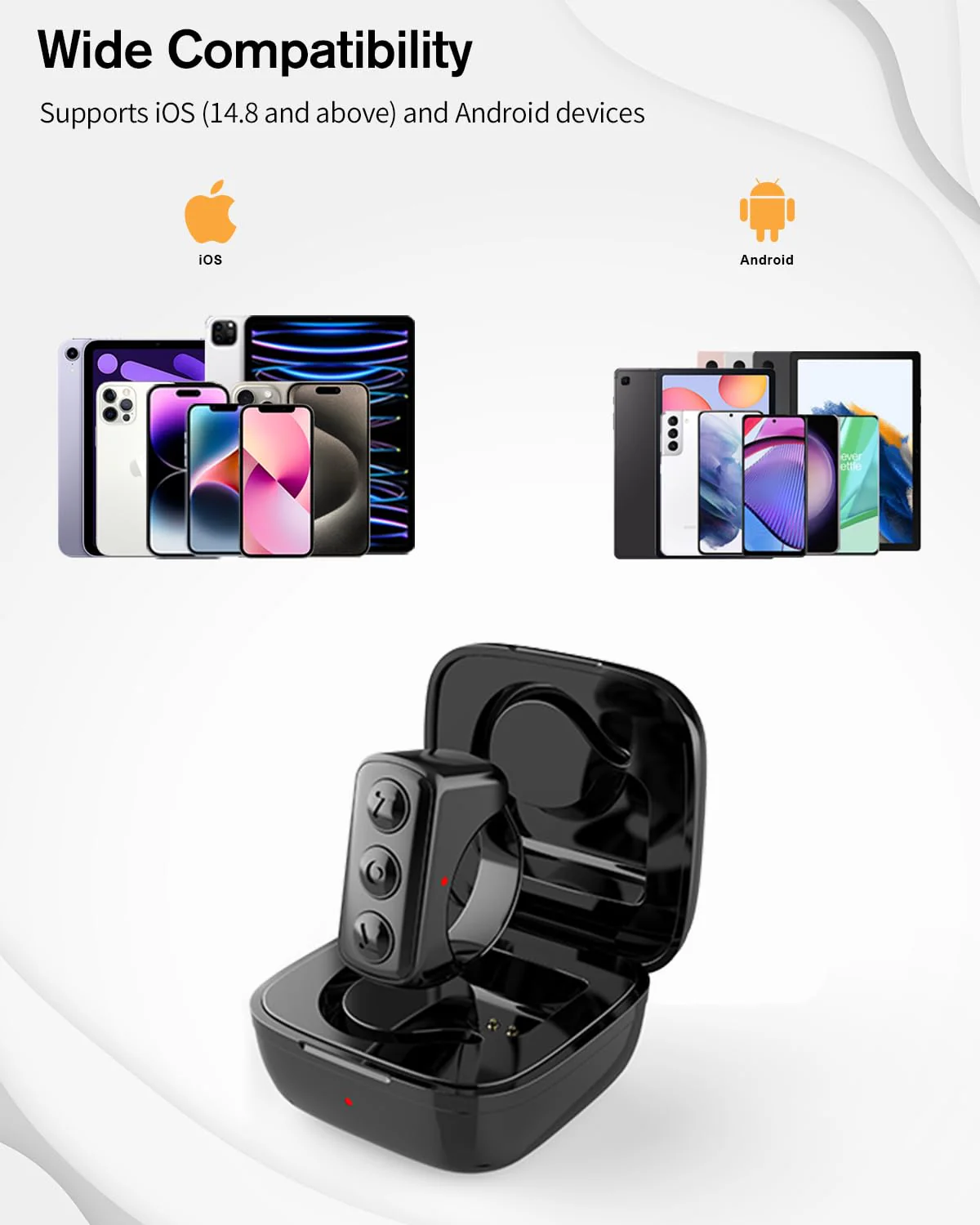 Remote Control for TikTok, Bluetooth Scrolling Ring for TIK Tok, Page Turner for Kindle App, Wireless Camera Remote Shutter for iPhone iPad Android -Black(Not for Kindle Devices) Black - Image 6