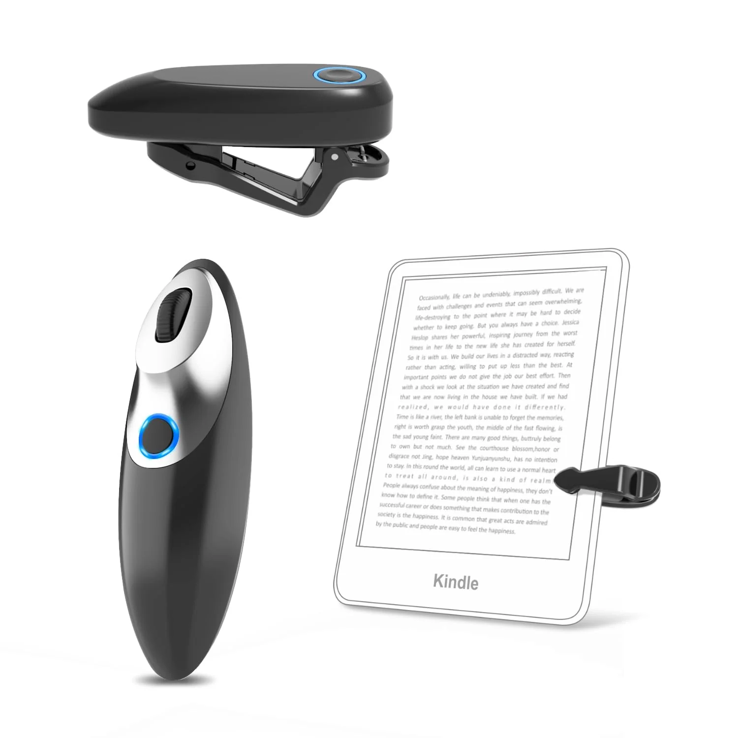 Remote Control Page Turner for Kindle Paperwhite Oasis Kobo eBook Readers,Mute Scroll Wheel Clicker,Remote Scrolling for TikTok,Remote Shutter for Taking Photos and Videos,Supports iPhone,iPad,Android Black