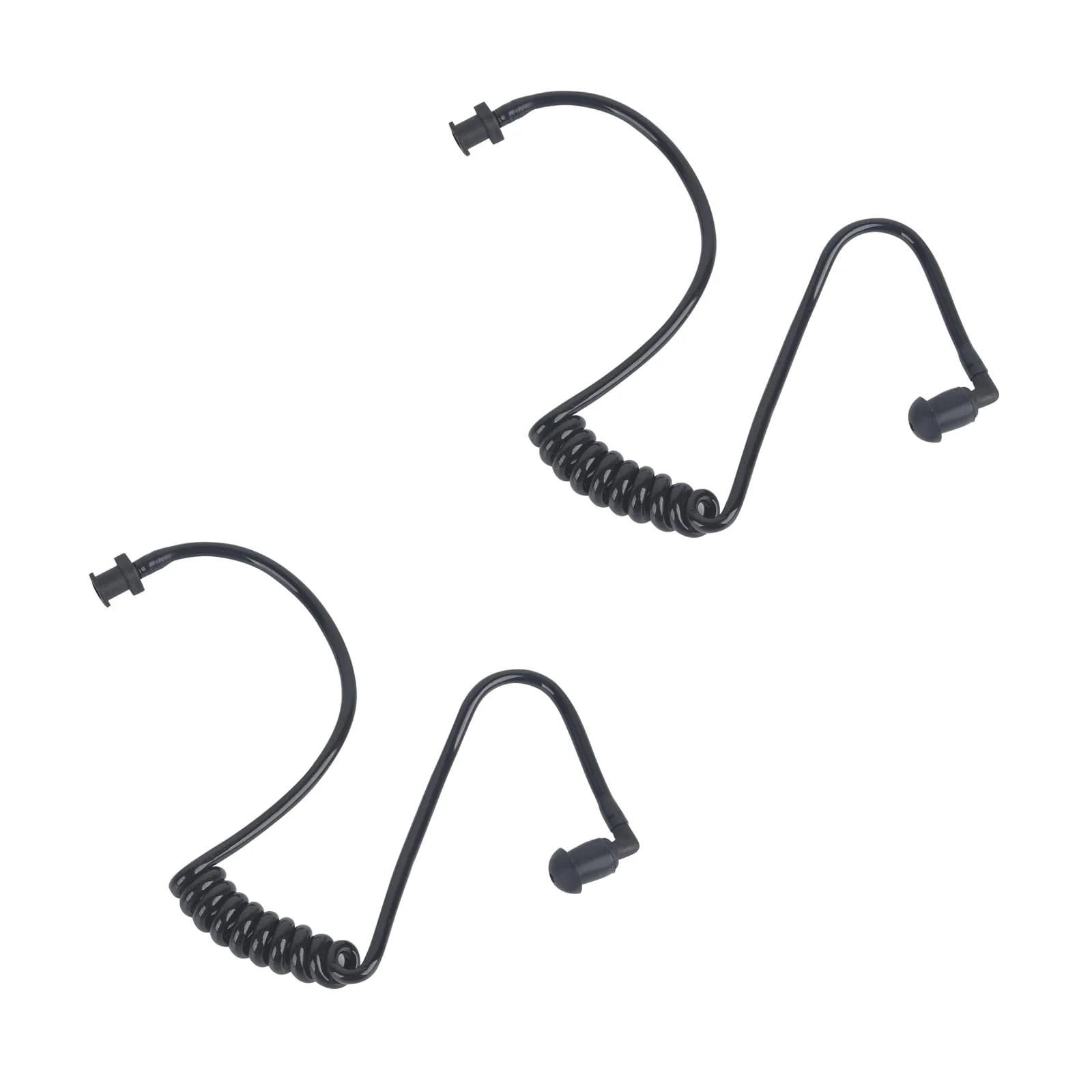 Replacement Acoustic Tube with Connector Replaceable Earpiece Coil Tubes for Two Way Radio Ear Piece Walkie Talkie Surveillance Headset FBI Covert Style Silicon Soft Material (J2, Black) J2