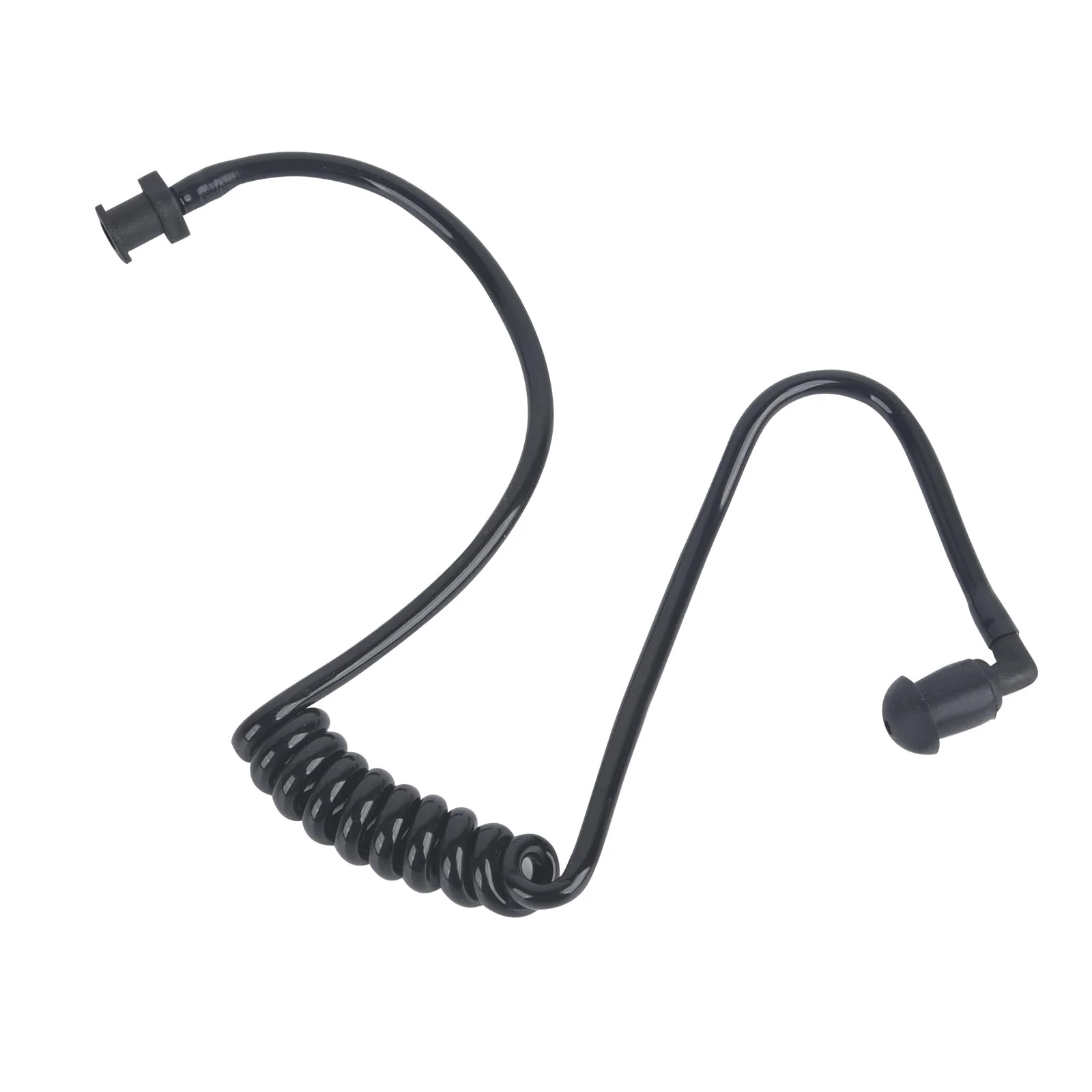 Replacement Acoustic Tube with Connector Replaceable Earpiece Coil Tubes for Two Way Radio Ear Piece Walkie Talkie Surveillance Headset FBI Covert Style Silicon Soft Material (J2, Black) J2 - Image 5