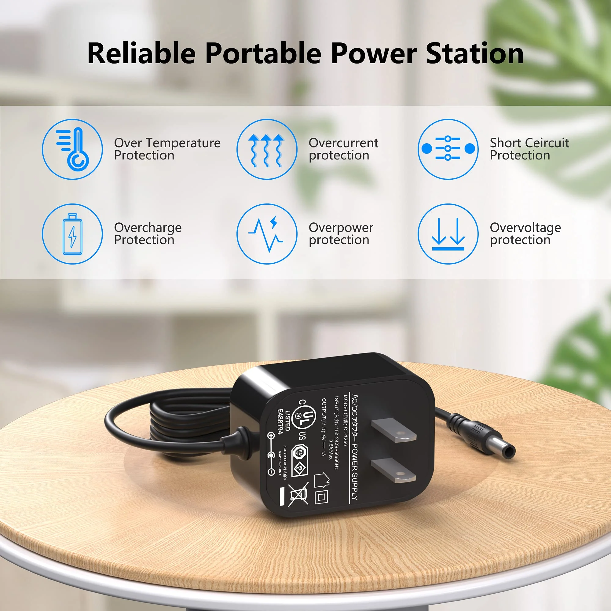 Replacement for Boss 9V PSA Adapter Guitar Pedal Power Supply Compatible with Boss PSA-120S ME-80 ME-70 ME-25 ME-50B GT-100 GT-1 GT-10 AD-10 BR-80 BR-600 DB-88 DB-90 CE-2B RE-20 RC-1 RC-3 - Image 4