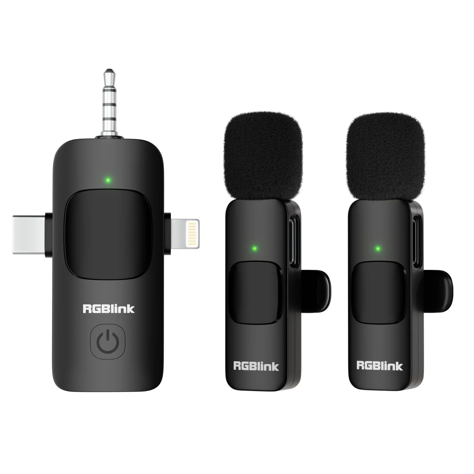 RGBlink Wireless Lavalier Microphone 3 in 1 Mini Microphone Lapel Mic, Plug & Play Compatible with Android, DSLR Camera and Laptop Recording, Live Streaming, YouTube, TikTok, Interview 3-in-1 Microphone