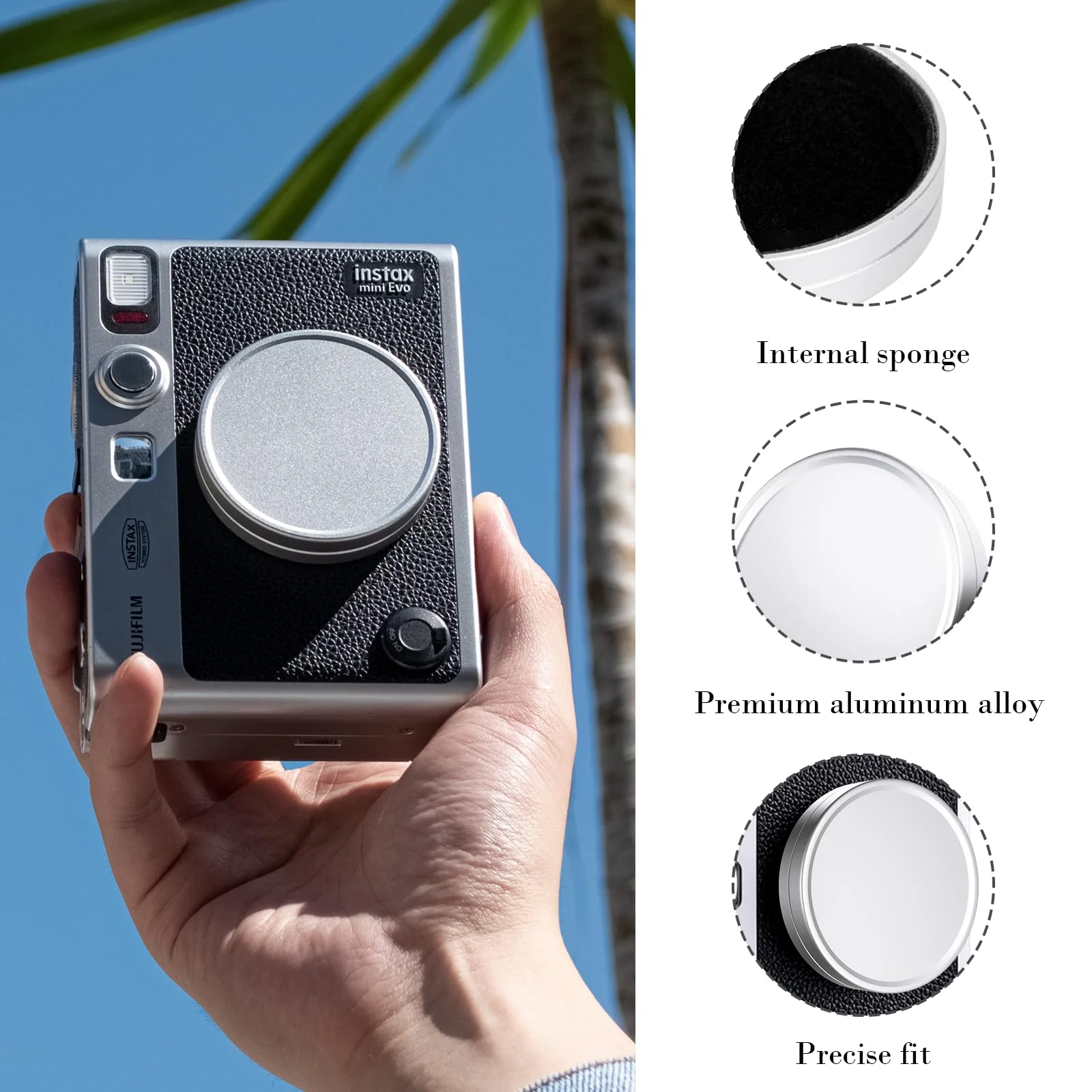 Rieibi Lens Cap & Screen Protector for Fujifilm Instax Mini EVO, Accessories for Fuji Instax Mini Evo Lens Cover with Anti-Loss String & LCD Screen Protector + Lens PET Flim - Image 3