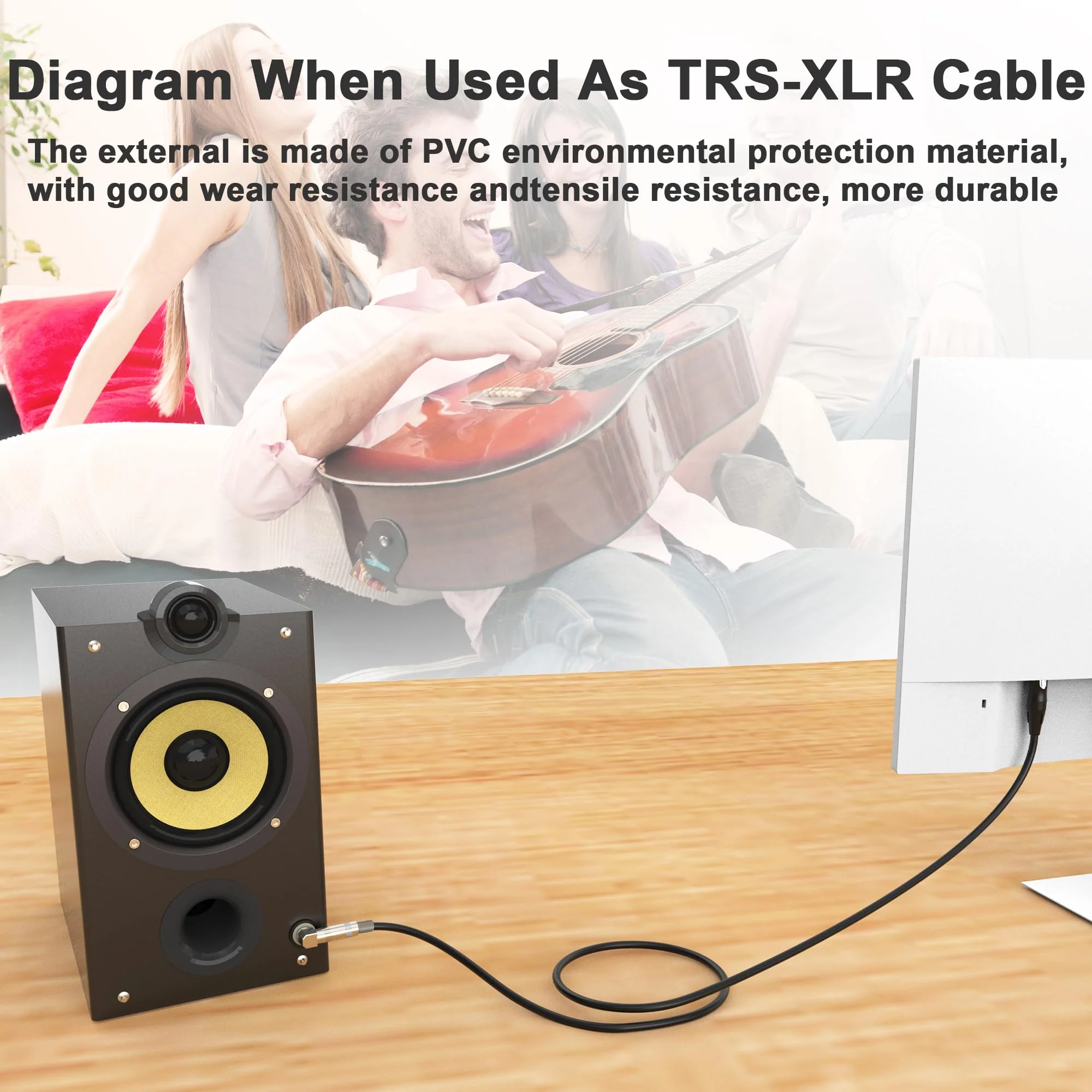Right Angle 6.35mm TRS to XLR Female,(1.5FT 2Pack) Right Angle 1/4" TRS to XLR 3Pin Female,for Speakers, Stage, DJ and More Right Angle 6.35mm TRS to XLR Female - Image 7