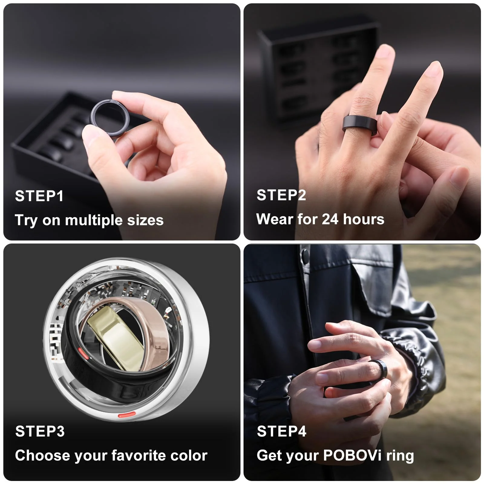 Ring Sizing Kit – Accurate Finger Measurement Tool Smart Ring, Easy to Use, Ensures for Comfortable Wear - Image 4