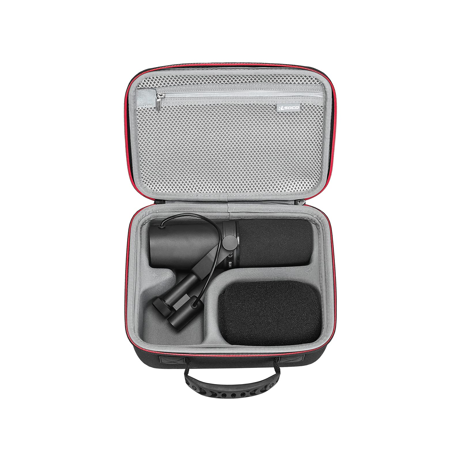 RLSOCO Hard Case Compatible With Shure MV7X / MV7+ / MV6 / MV7 / MV7i Podcast Dynamic Microphone & Shure SM7B / SM7dB Vocal Dynamic Microphone Black