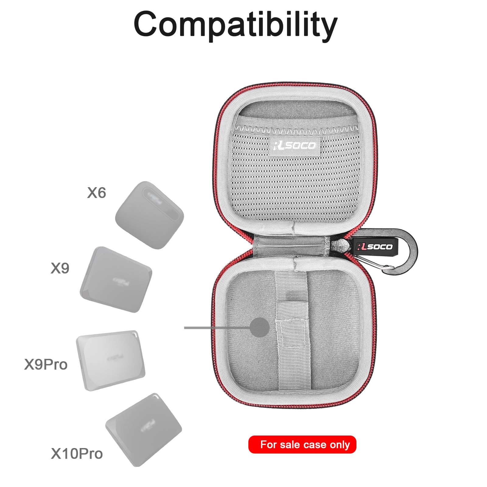 RLSOCO Hard Case for Crucial X6/X9/X9 Pro/X10 Pro Portable SSD 1TB/2TB/4TB/500GB External Solid State Drive (Case Only) - Image 3