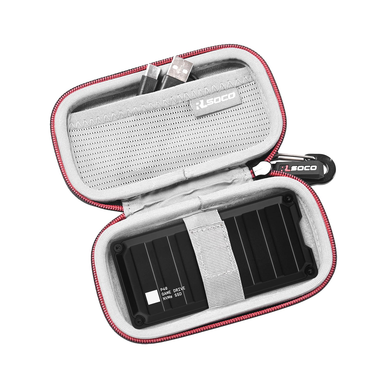 RLSOCO Hard Case for Western Digital 2TB/1TB/500GB P40 Game Drive SSD,Portable External Solid State Drive (Case Only)