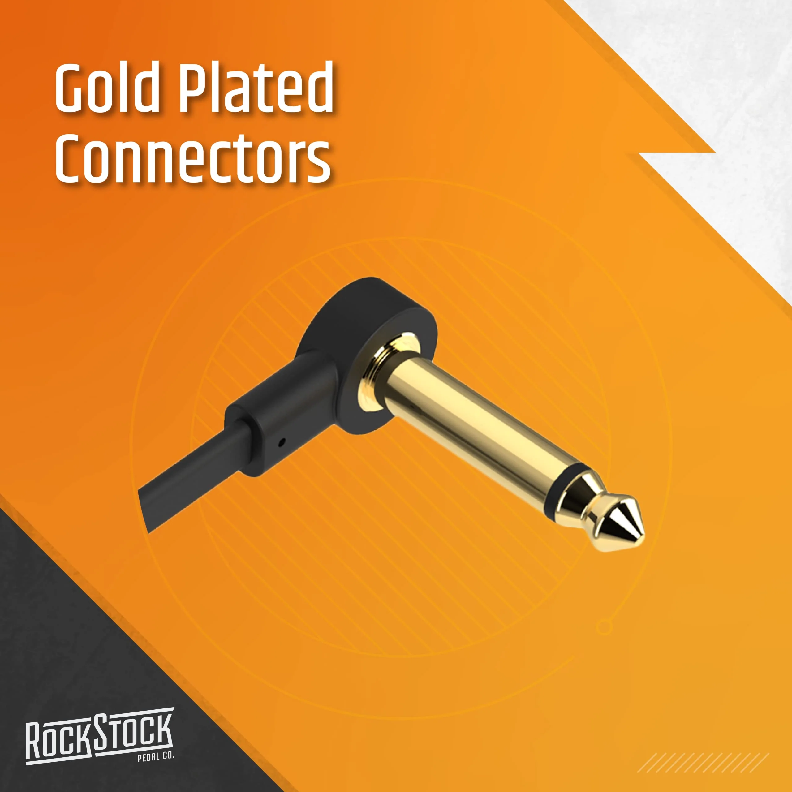 Rock Stock Guitar Flat Patch Cables (Pack of 3) - 12 Inch S-Shape Ultra-Thin Effect Guitar Pedal Patch Cables - Right-Angle, Black with Durable Gold Plated Connectors, Maximize Pedalboard Space 12 Inches - Image 5