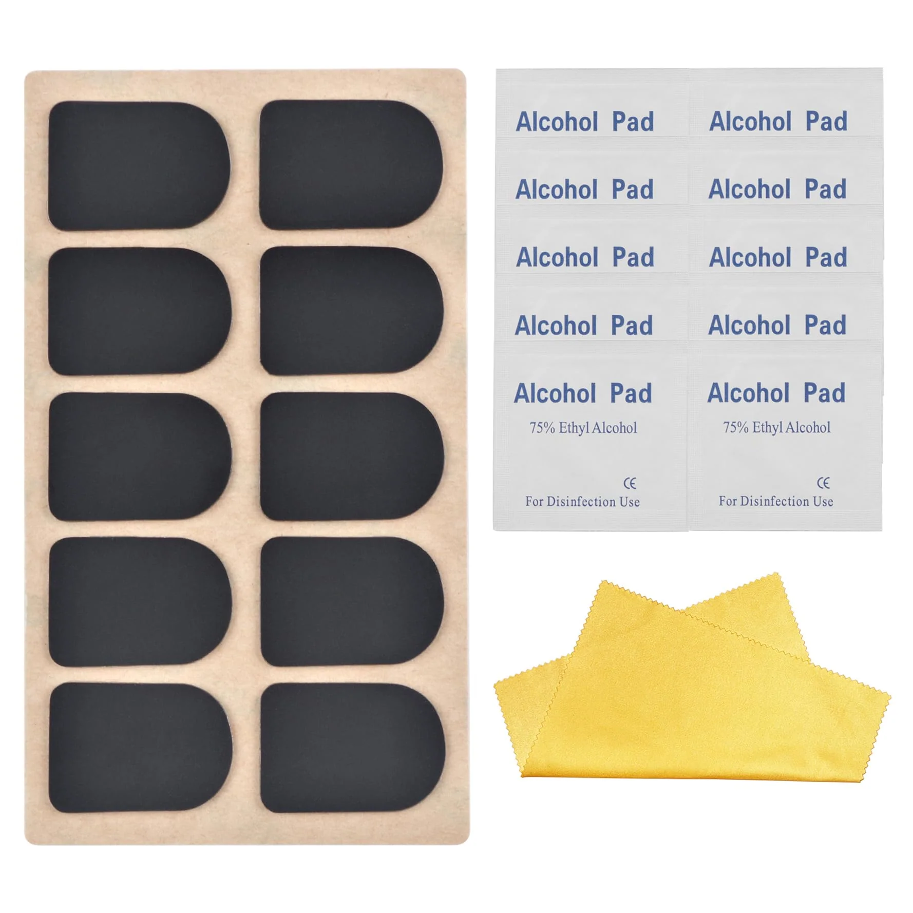 Rockhouse Clarinet Mouthpiece Pad Patch Teeth Cushions Mouth Cover Sticker Accessories for Clarinet Alto Tenor Saxophone, 0.5mm Black, 10-pack clarinet 0.5mm