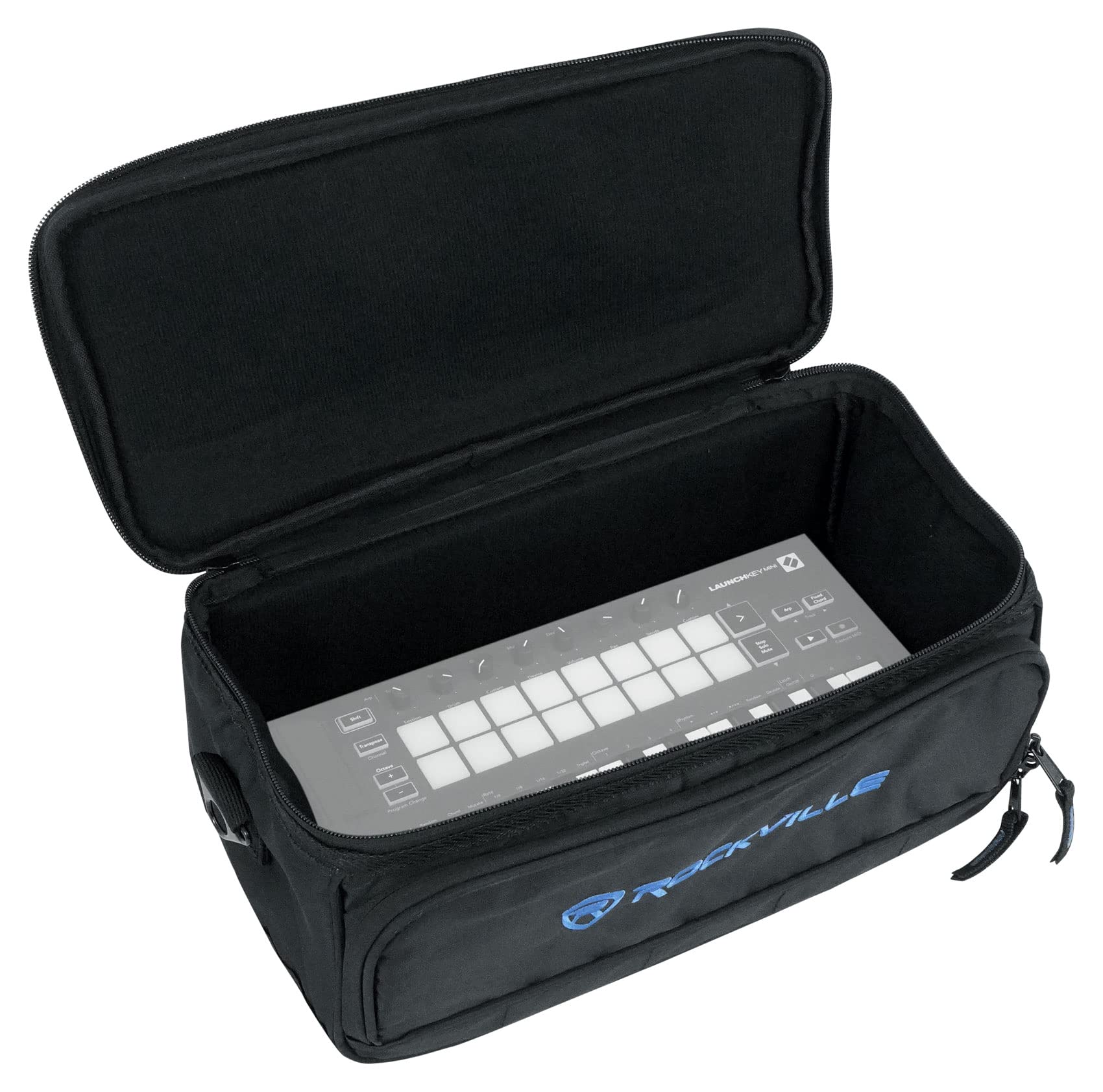 Rockville MB147 DJ Gear Mixer Gig Bag Case 14x7x6.5 Inches + 13" Laptop Pocket, Dual Foam Padding, Rugged Nylon, for DJs and Musicians