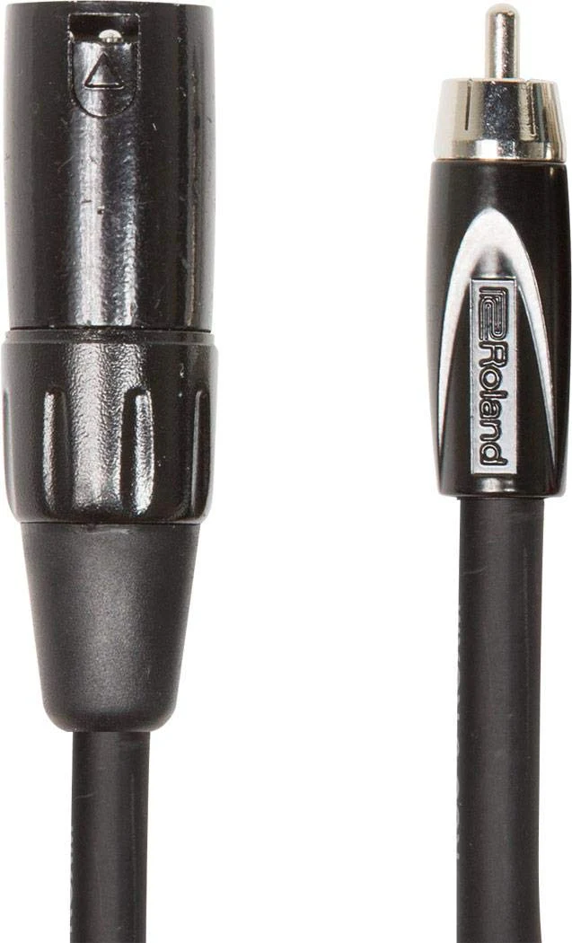 Roland 10ft Interconnect Cable, XLR(Male)-RCA, Black series (RCC-10-RCXM) 5 ft XLR (Male)-RCA