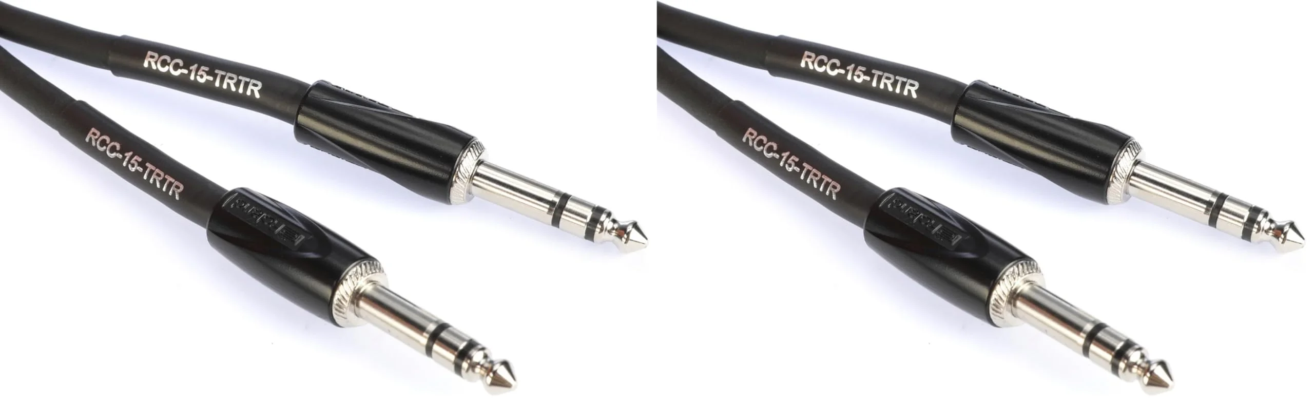 Roland Black Series Interconnect Cable, 1/4-Inch TRS to 1/4-Inch TRS, 15-Feet (Pack of 2) 1/4" TRS-1/4" TRS, Balanced 15 feet (Pack of 2)