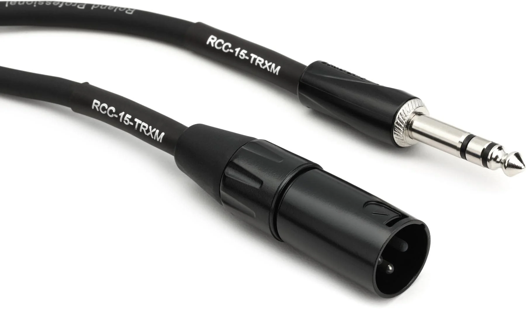 Roland Black Series Interconnect Cable, 1/4-Inch TRS to XLR (Male), 15-Feet
