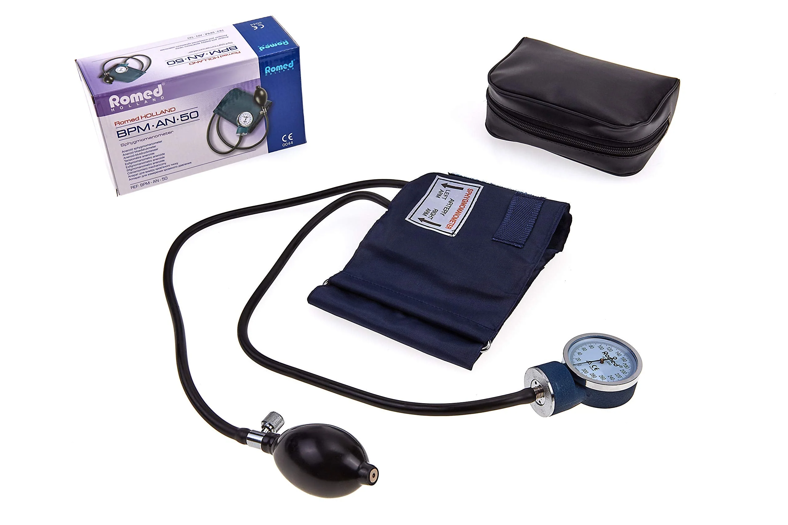 Romed BPM an Aneroid 2-Tube Blood Pressure Monitor Sphygmomanometer with Phone Case