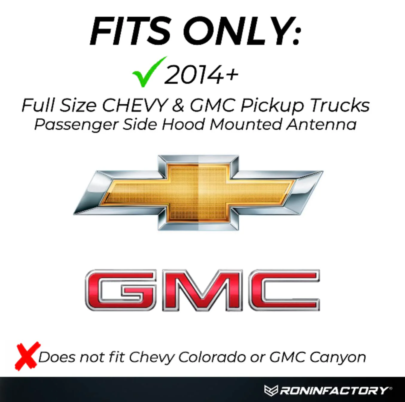 RONIN FACTORY Truck Antenna for Chevy Silverado & GMC Sierra Accessories (2014+) Anti Theft - Carwash Safe Short Replacement Antenna (5 Inch Flexible) 5 Inch TuffLock - 2014+ Chevy/GMC - Image 5