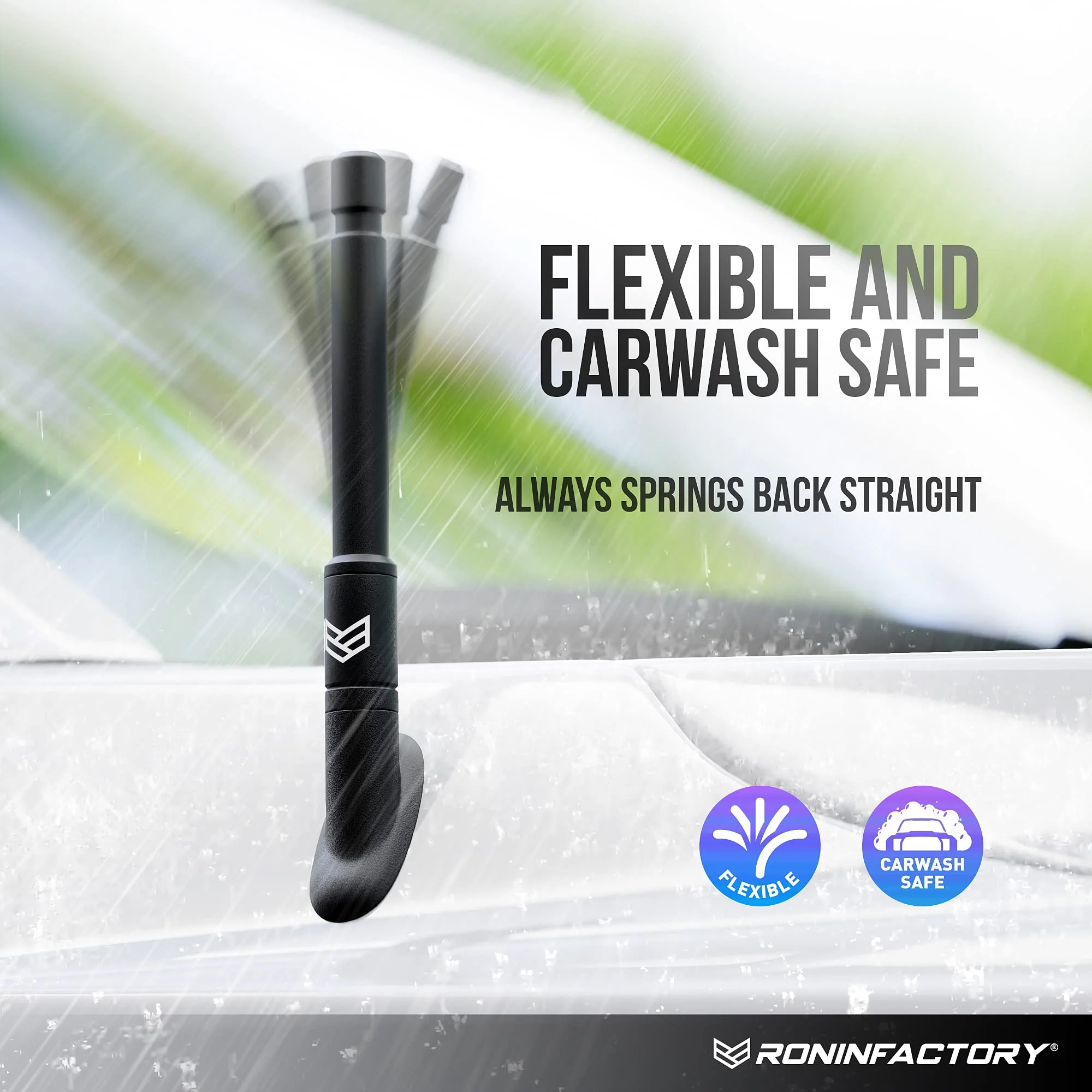 RONIN FACTORY Truck Antenna for Chevy Silverado & GMC Sierra Accessories (2014+) Anti Theft - Carwash Safe Short Replacement Antenna (5 Inch Flexible) 5 Inch TuffLock - 2014+ Chevy/GMC - Image 6